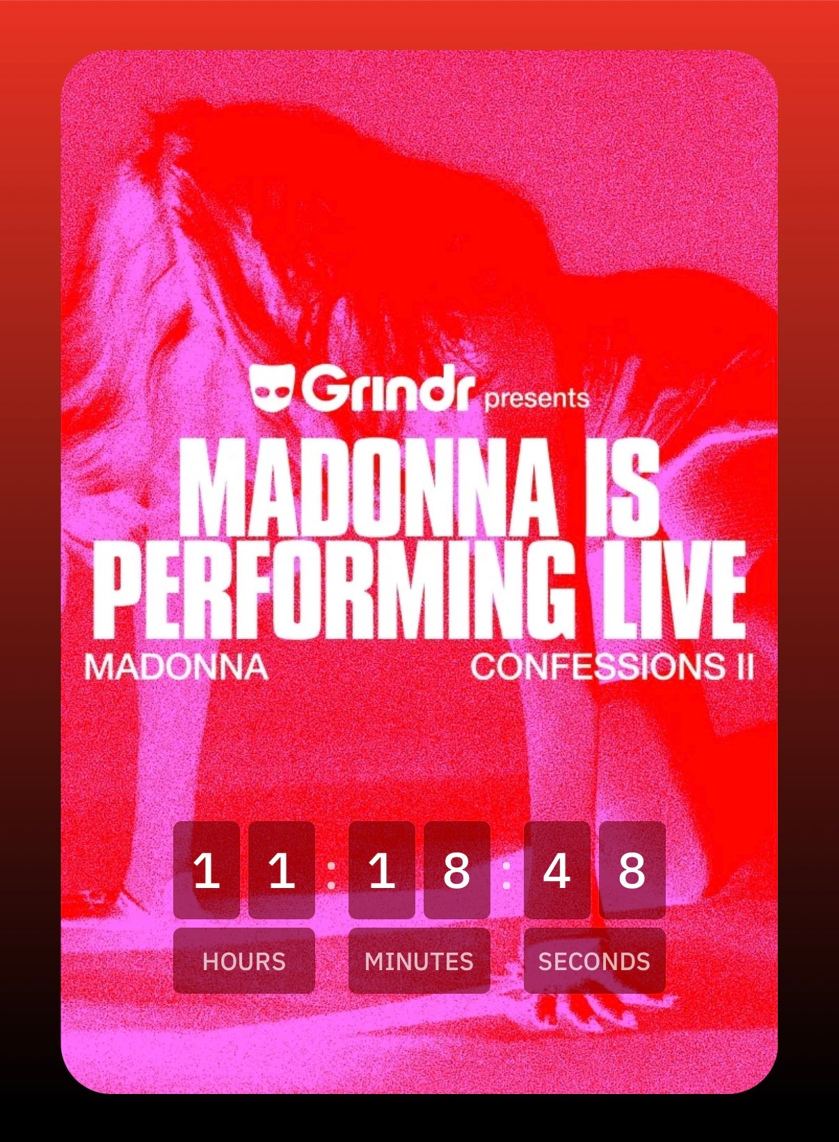 Madonna  Madonna现场表演倒计时！大概明天大早五点半