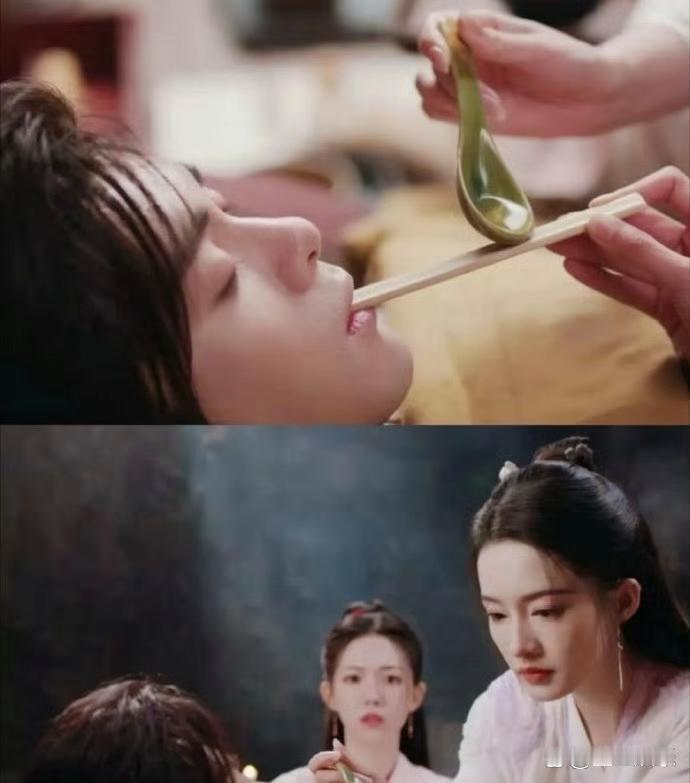 原来电视剧里喂药不是必须得嘴对嘴，还可以这样喂。 ​​​
