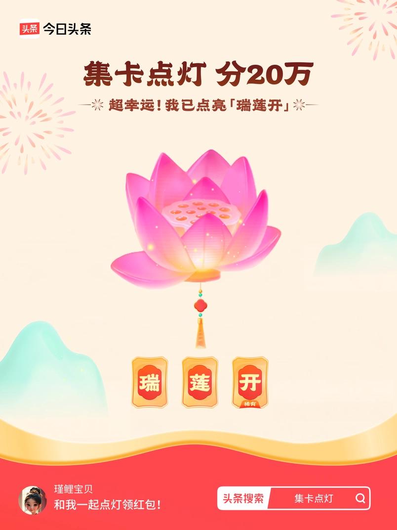 集卡领红包我正在参加集卡点灯分20万活动，集卡最高可得2026元！我已点亮灯笼，