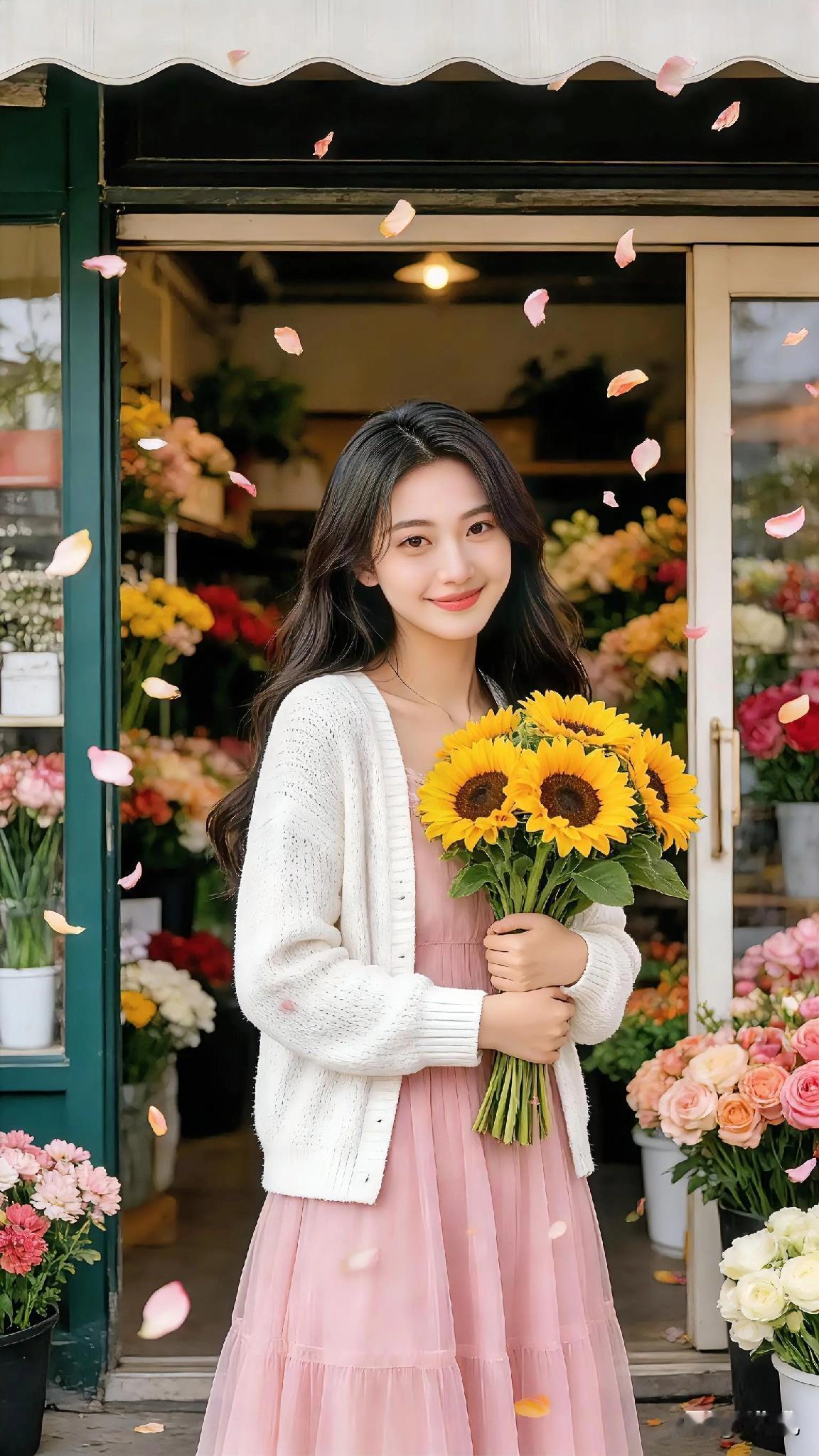 我捧着花，如同捧着一捧寂静的梵唱。花瓣飘落，是宇宙在耳边轻声说“万物皆有归途”在