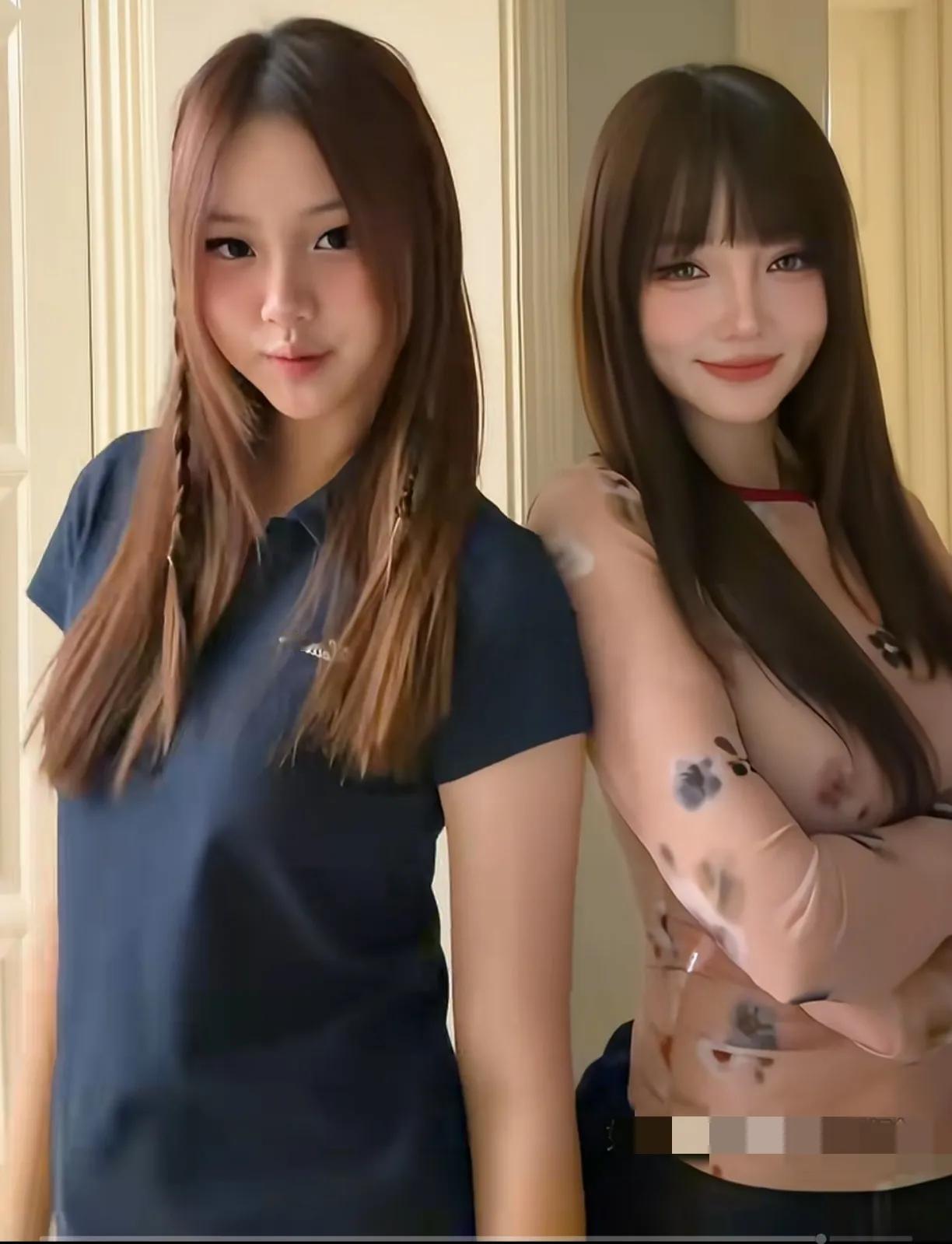 甜馨跟她妈妈小璐，母女俩看着像姐妹。
妈妈太年轻了。