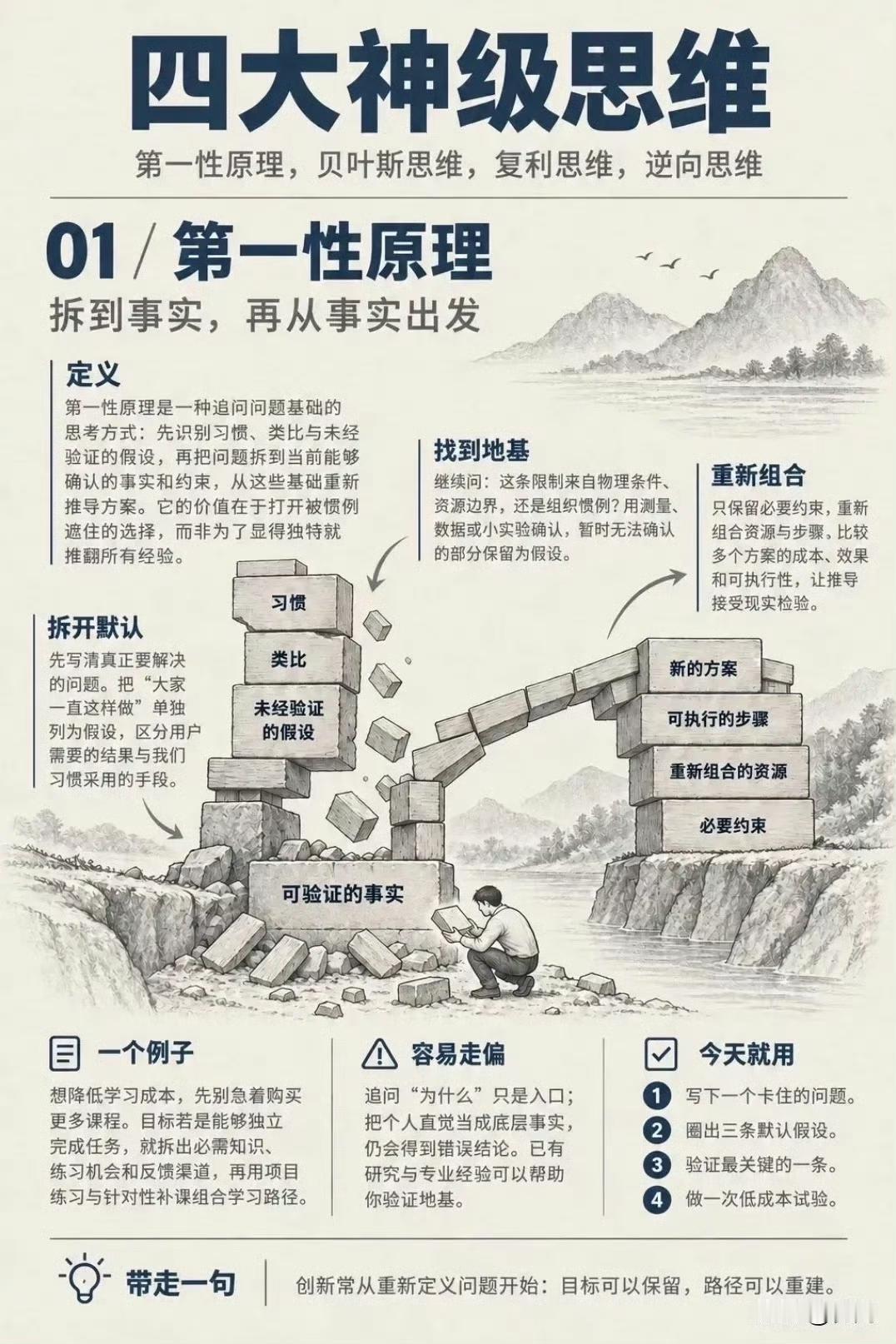 四大神级思维，拉开人与人差距
 
真正厉害的人，都在用这4种底层思维：
✅第一性