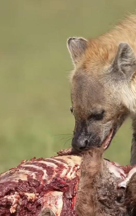 狼吞虎咽，野性生猛这狗真是一条好狗爱吃肉.