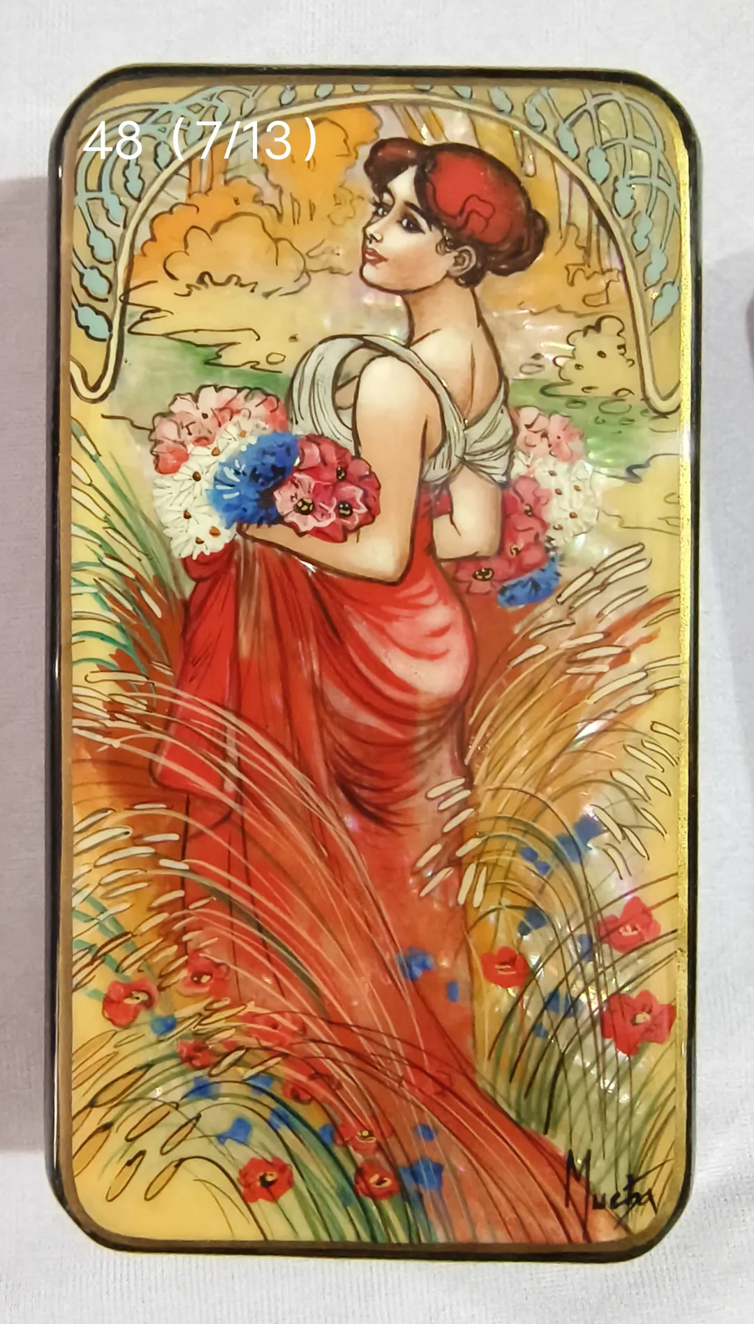 俄罗斯手绘细密画首饰盒