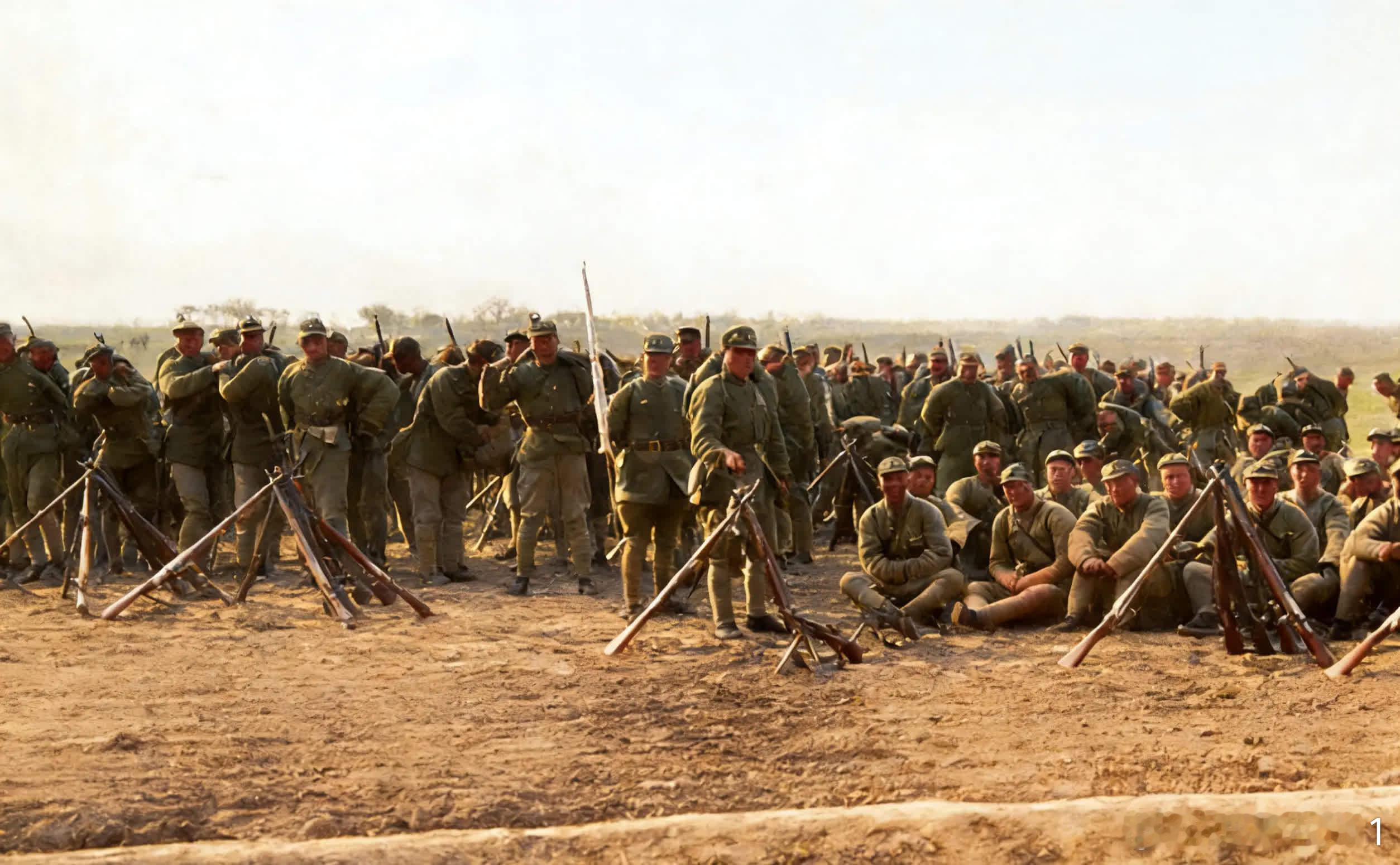 老照片中的历史：到达北平郊外的中央军部队。中央军本来要协助二十九军守卫北平，但二