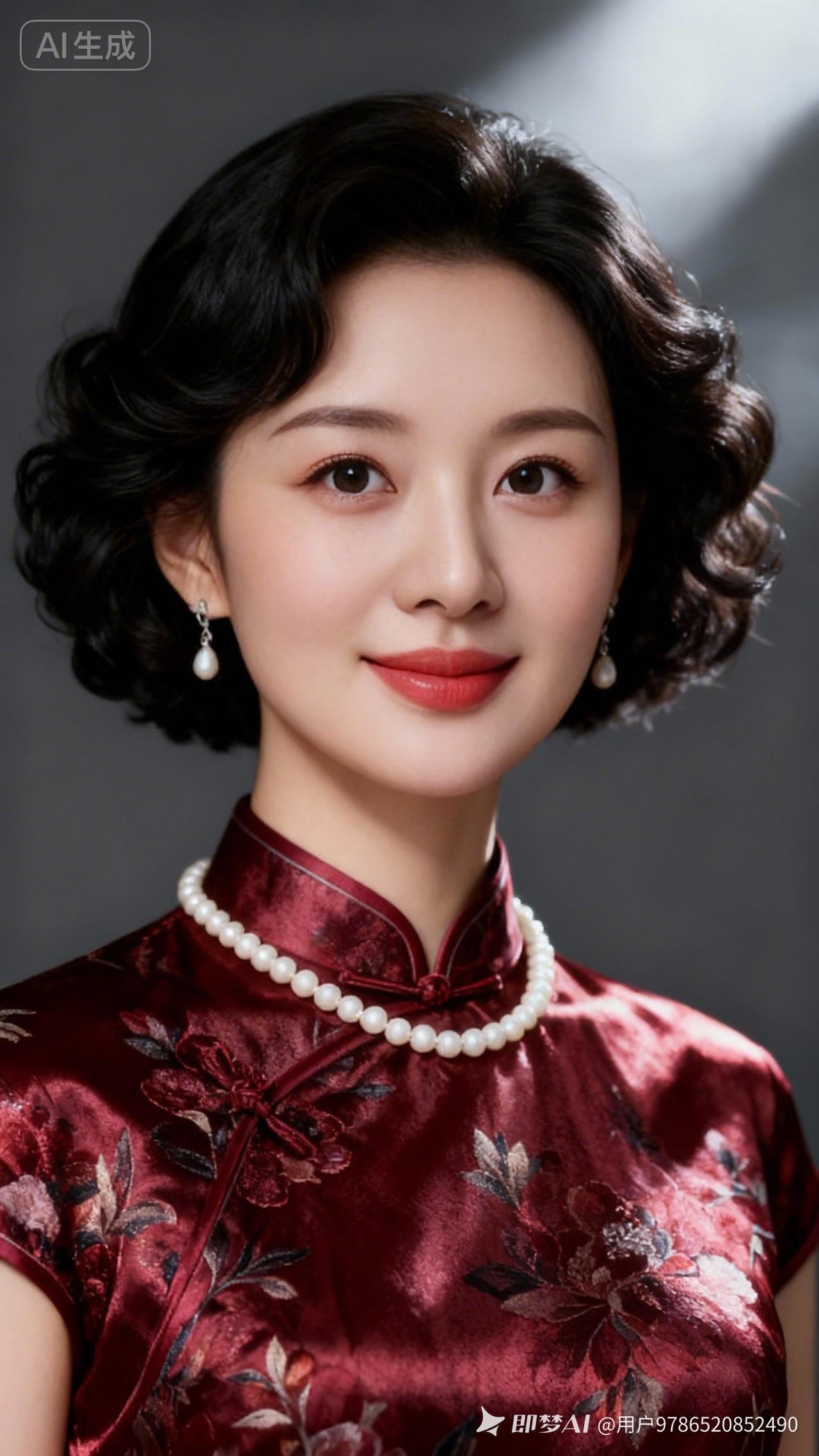 优雅复古风，珍珠项链配旗袍，尽显东方韵味！💄👗✨