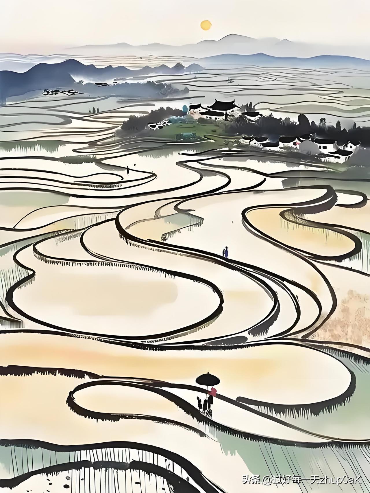 《山行》
——清·姚鼐
布谷飞飞劝早耕，
舂锄扑扑趁春晴。
千层石树通行路，
一