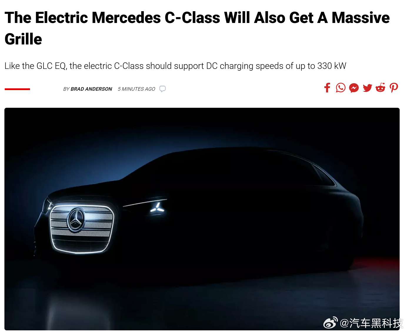 奔驰纯电C级预告图曝光 奔驰纯电C级预告图曝光，新车将与奔驰GLC EV（图6）