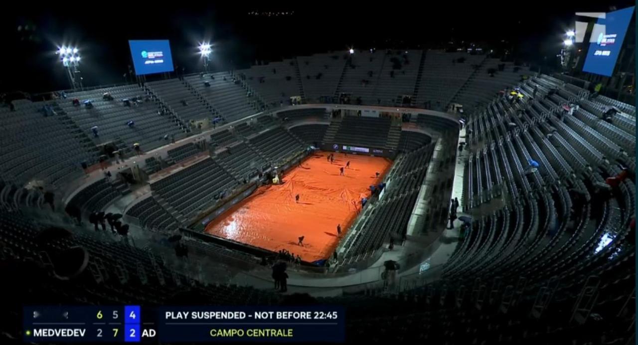 最新消息！ATP1000罗马大师赛半决赛第2场，辛纳与梅德韦杰夫战至决胜盘白热化