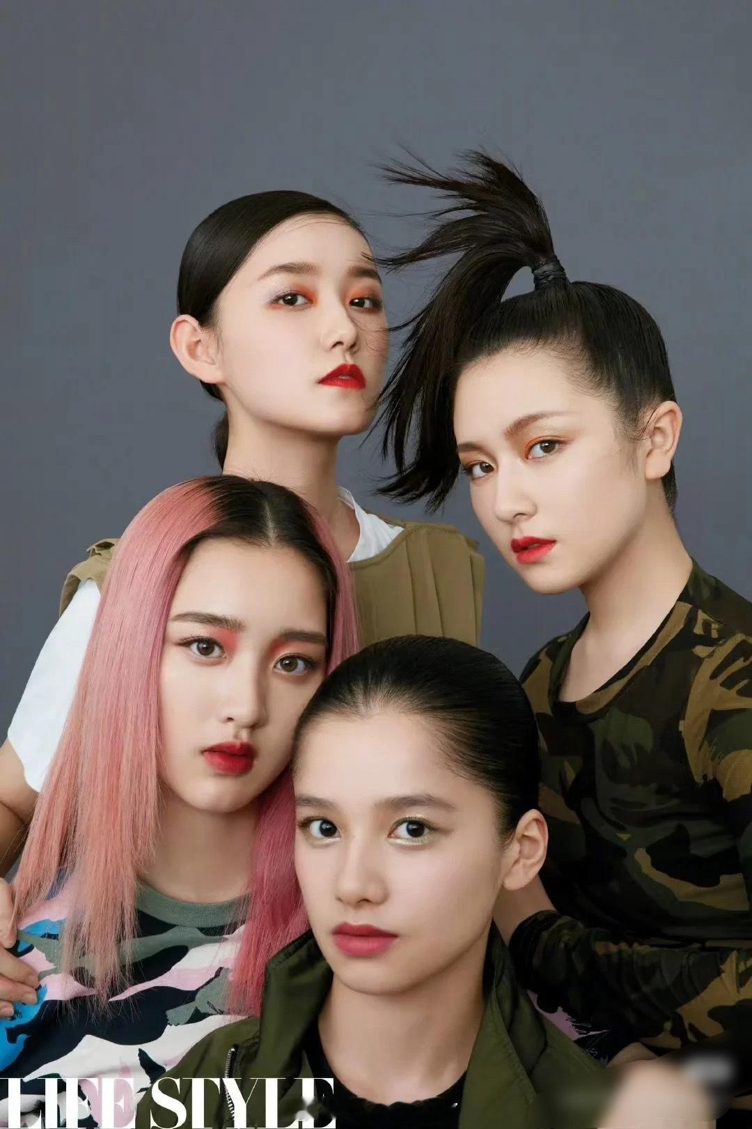 2019年的一张杂志图，不说谁能认出来是：张婧仪、李兰迪、邓恩熙和蒋依依这四位！