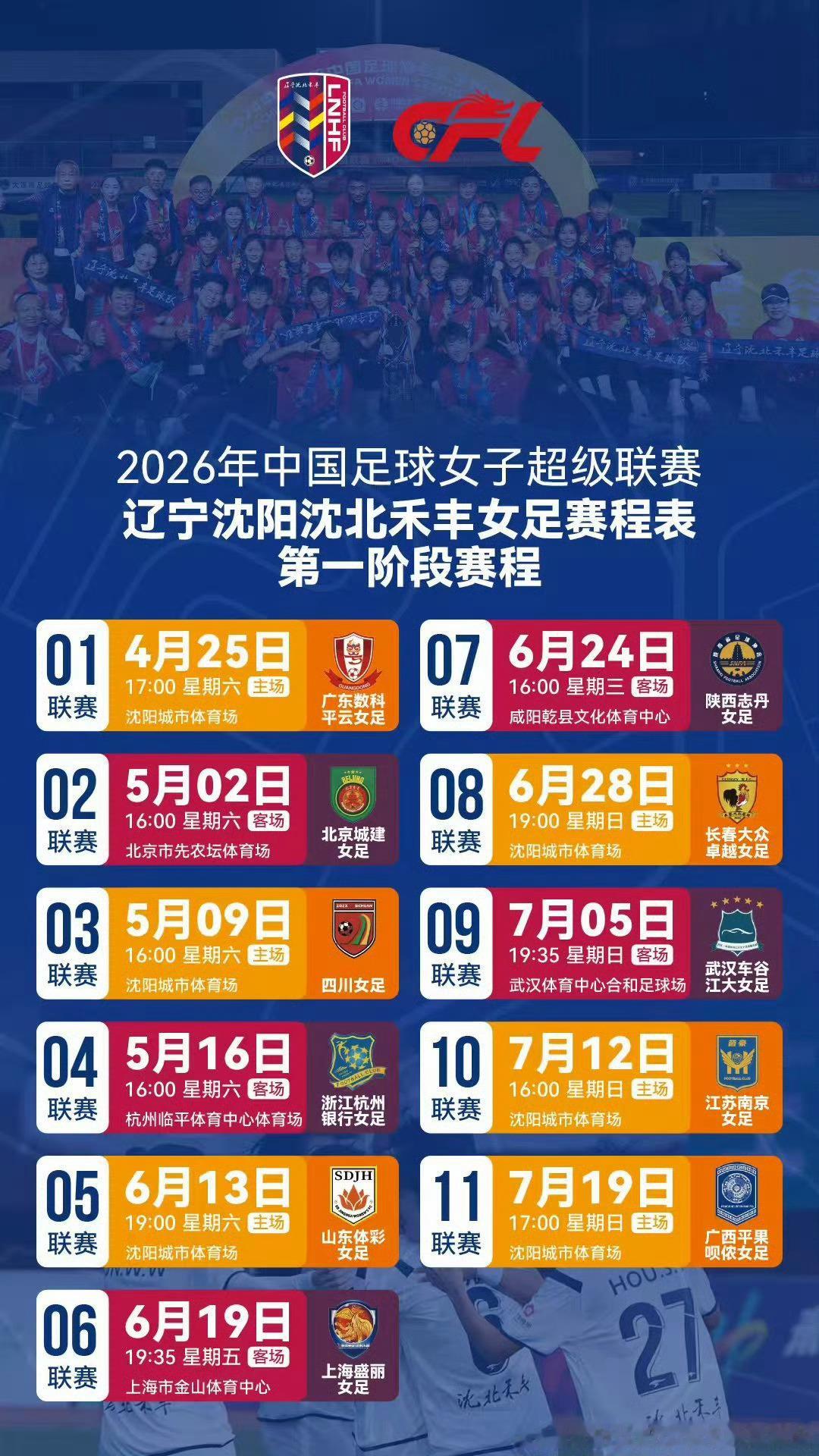 2026女超联赛 4月25日即将开战2026中国足球女子超级联赛辽宁沈阳沈北禾丰