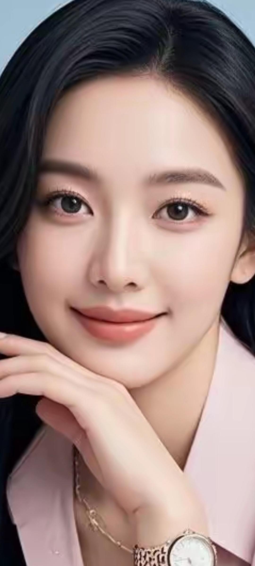 温柔甜美的少女，微笑的瞬间，散发着迷人的魅力。