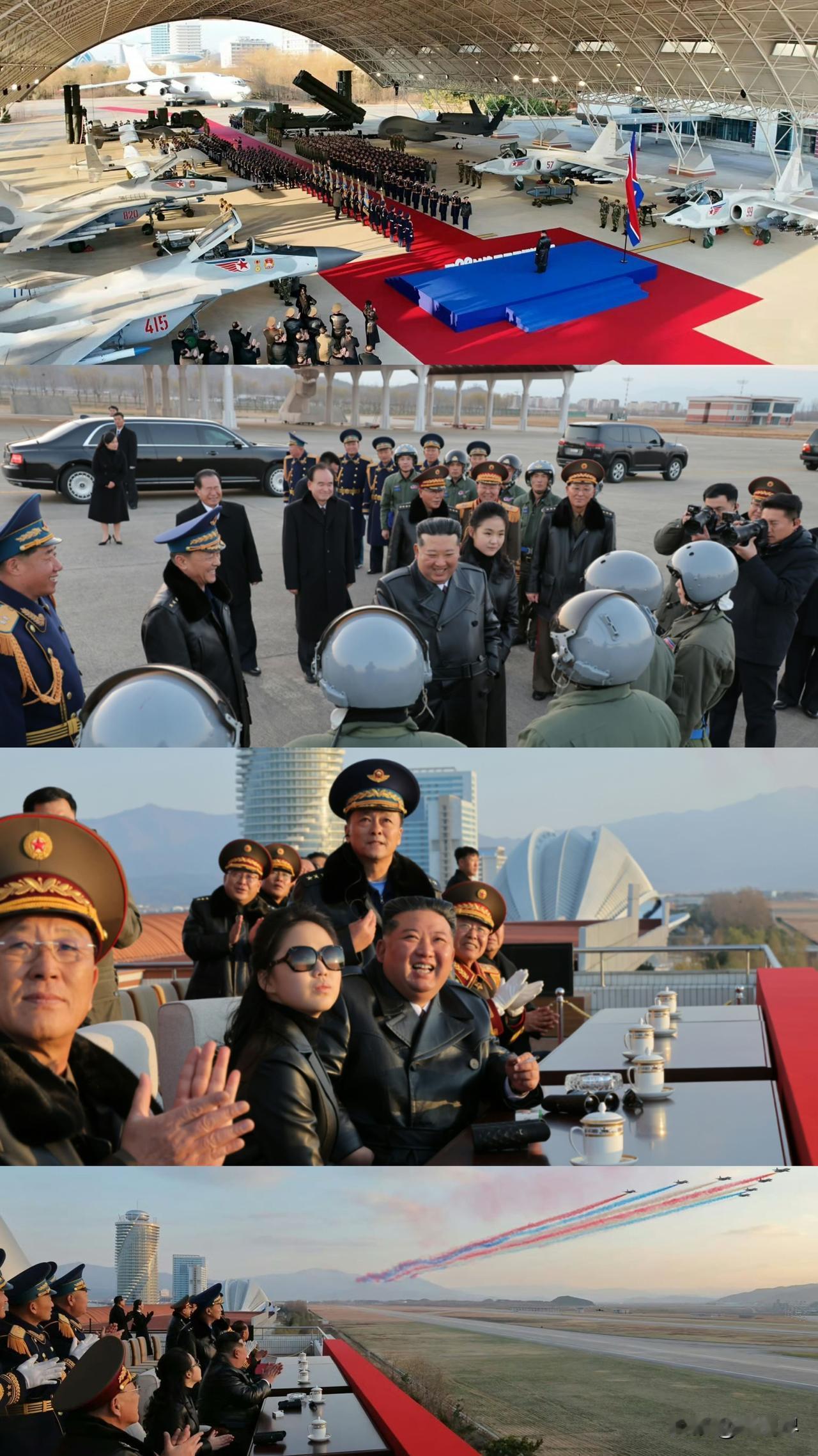 北朝空军成立80周年，司令官携爱女隆重出席，预警机、防空导弹、巡航导弹、战机等最
