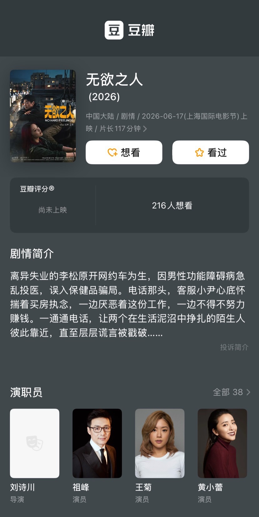 上海国际电影节 经济下行的性喜剧，说是喜剧，但孤独中年人在大城市的生活，故事底层