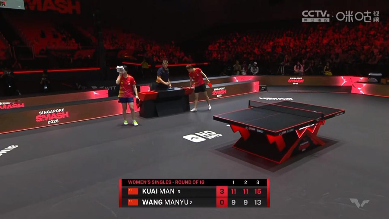 蒯曼3比0王曼昱首次跻身WTT大满贯单打八强 