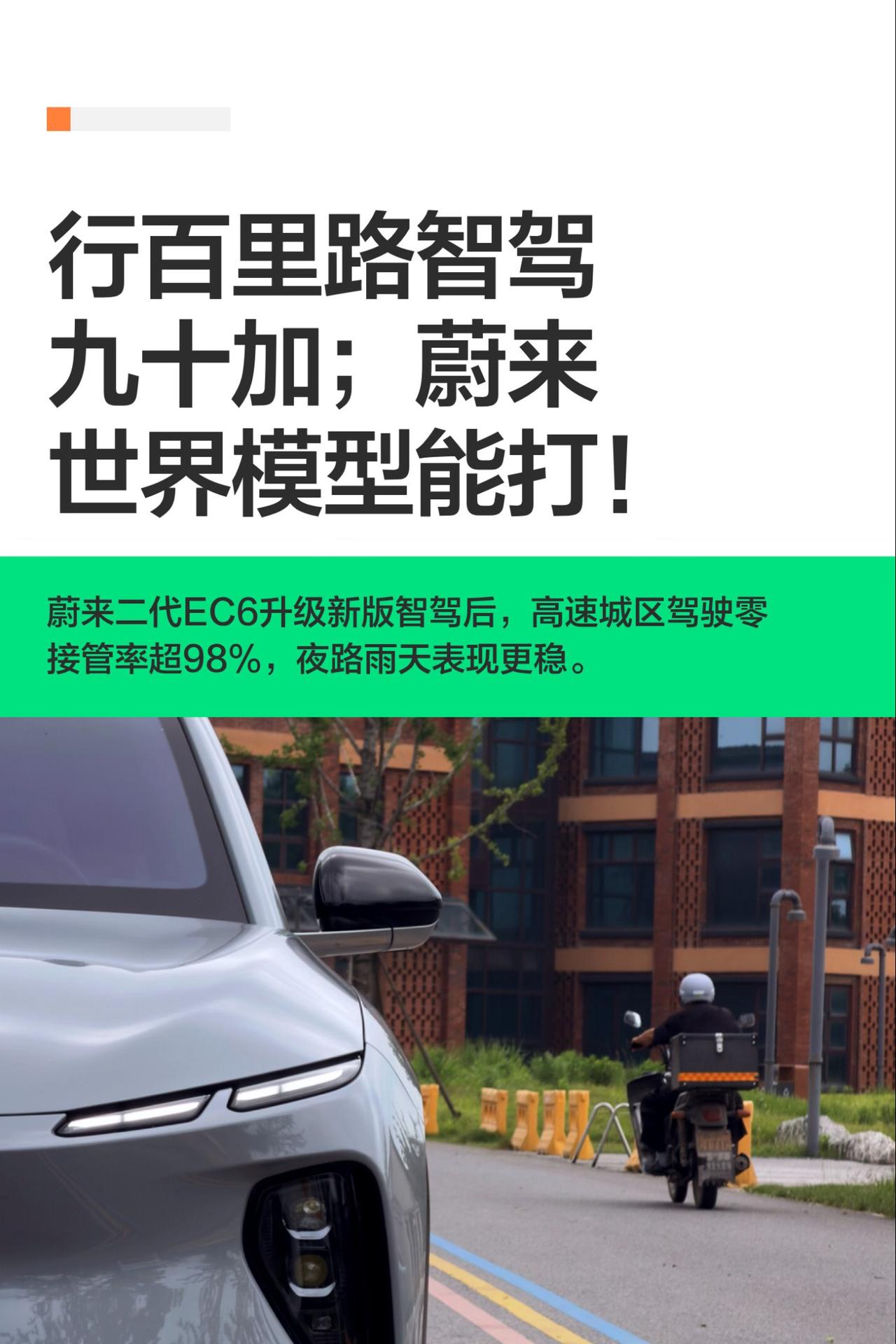 行百里路智驾九十加；蔚来世界模型能打！
蔚来二代EC6升级至Banyan 3.5
