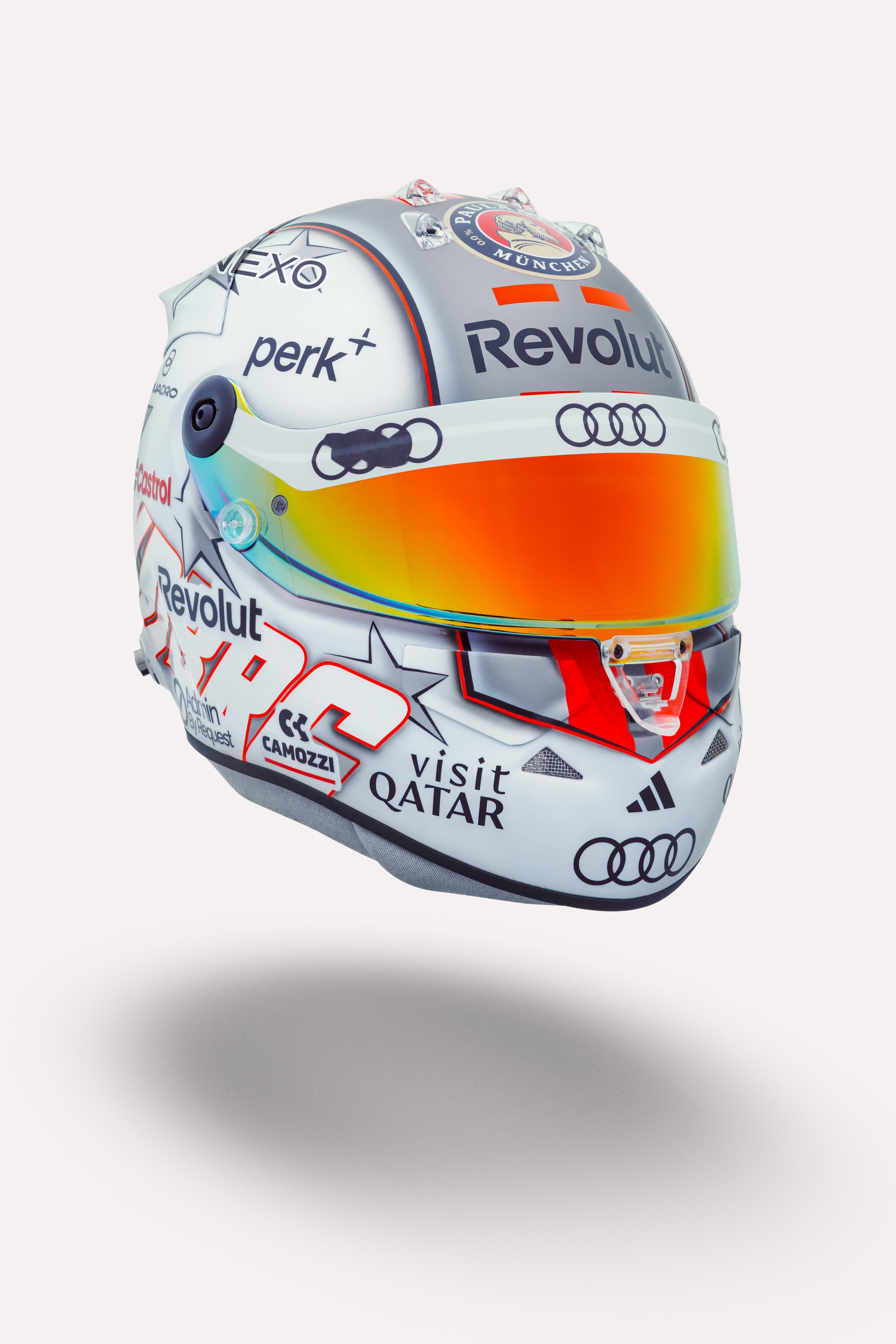 壁纸！奥迪R26 F1赛车（发布会展车）和车手头盔。汽场全开