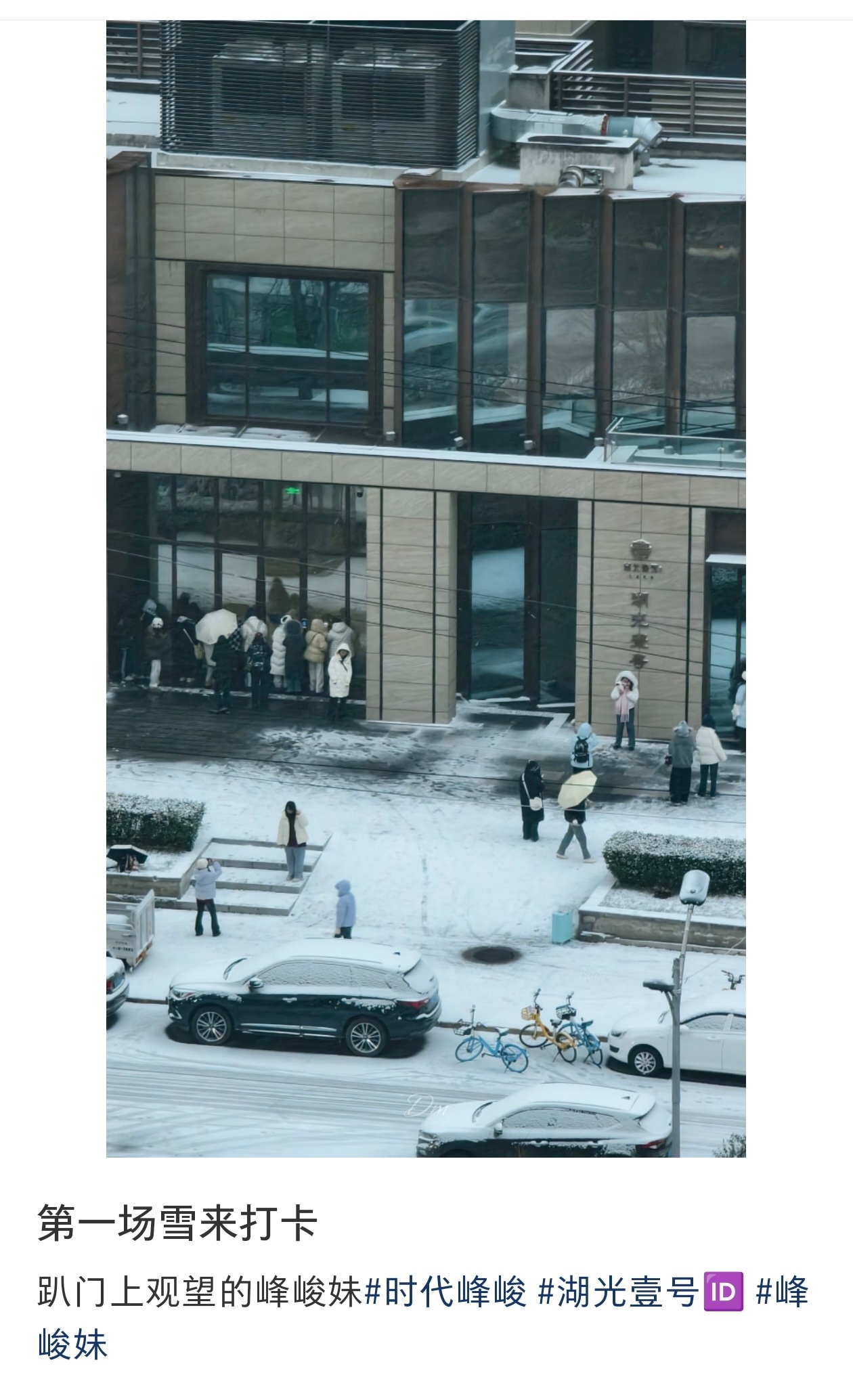 湖光壹号楼下趴玻璃的峰峻妹 