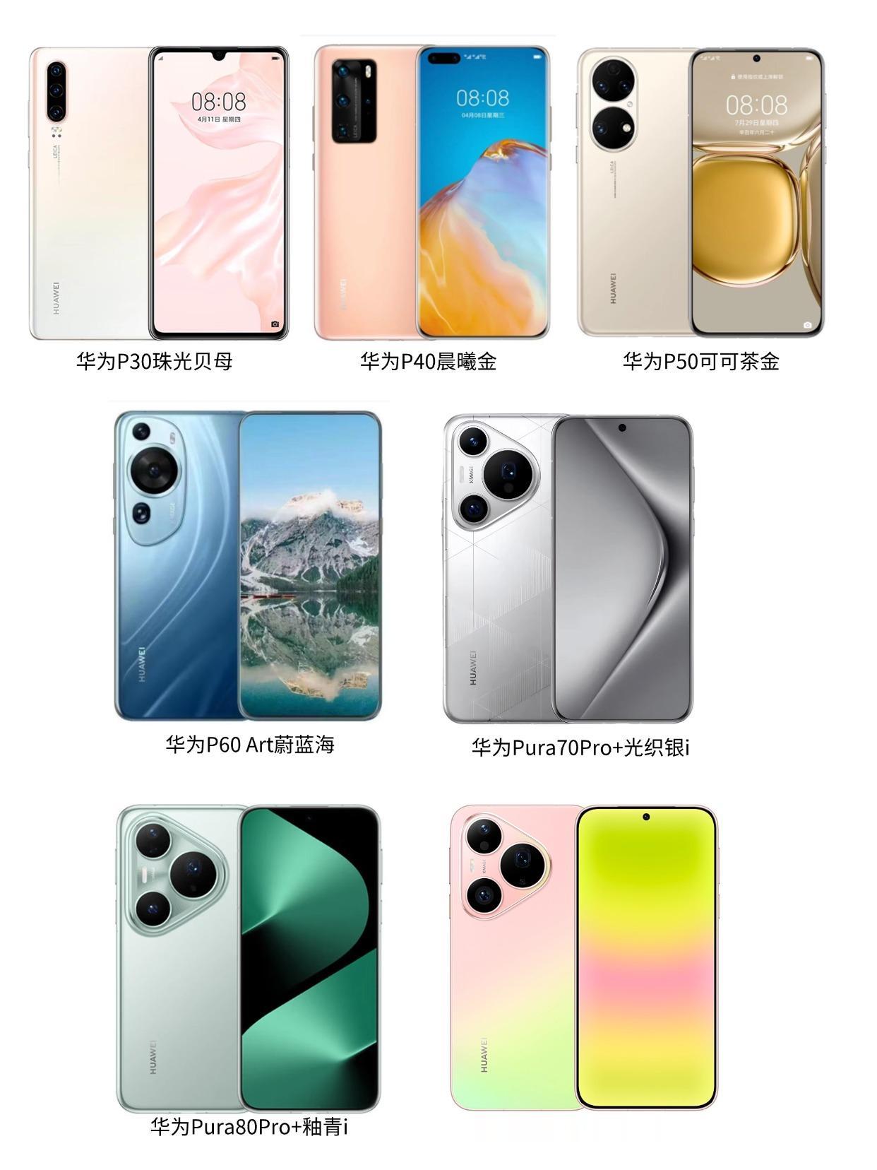 华为P/Pura系列个人认为最好看的配色
论手机设计，华为的P/Pura系列我觉