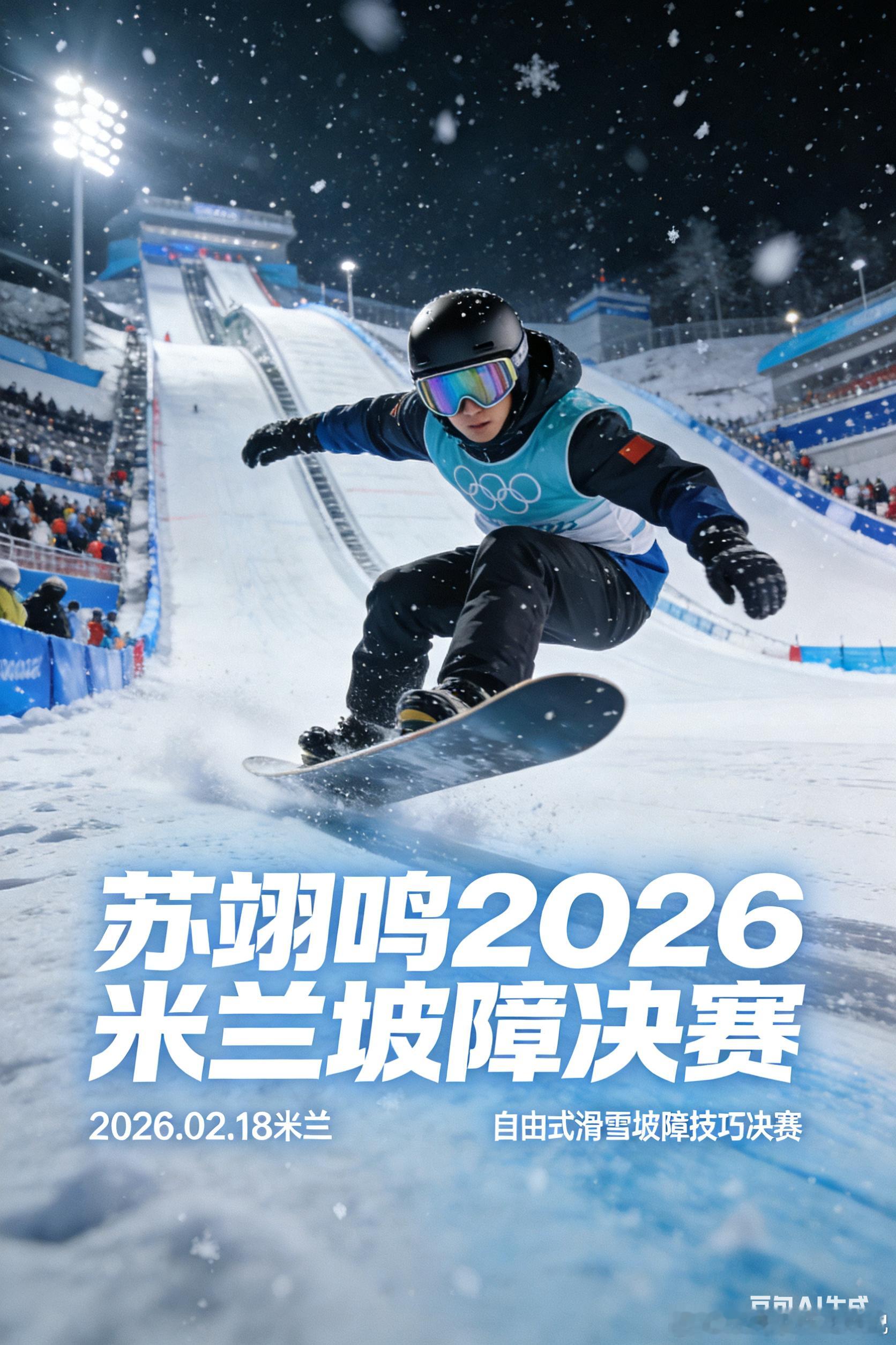 苏翊鸣坡障决赛时间更改记得来给苏翊鸣加油助威！祝小鸣生日快乐体育AI过大年