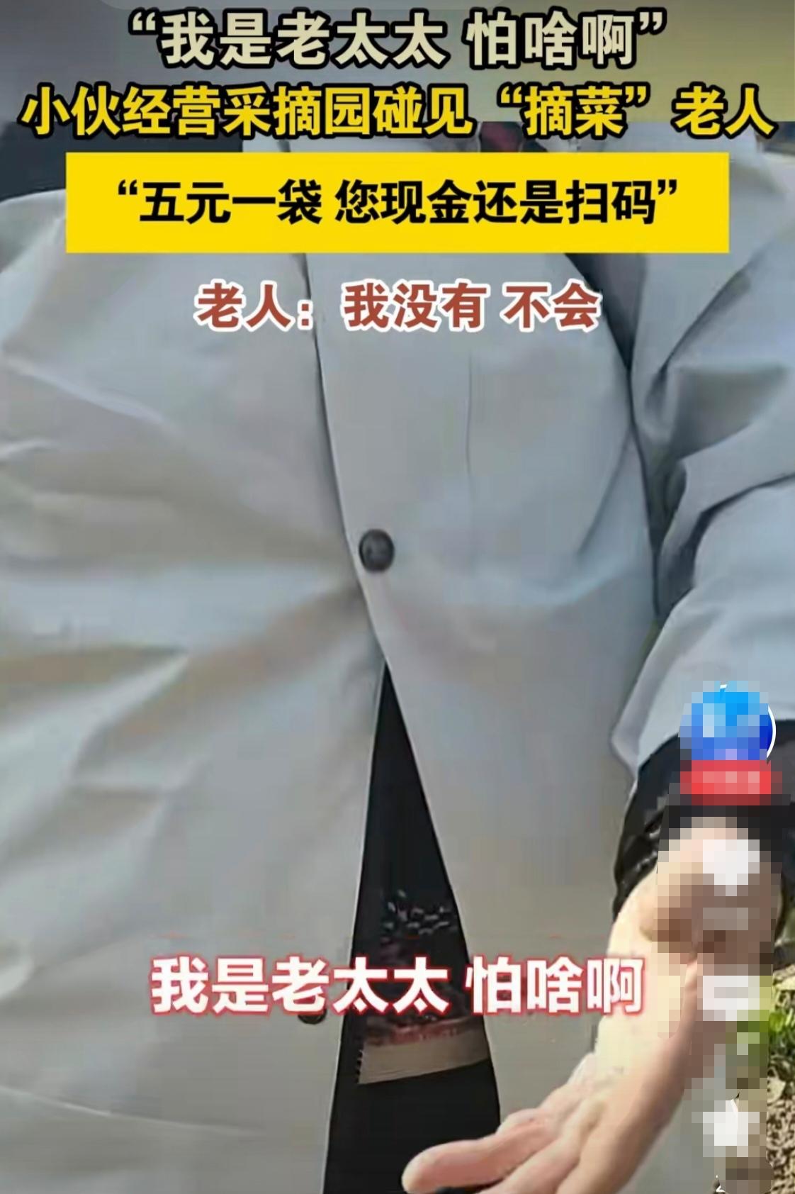 70岁了就可以偷别人家的东西吗？
一个老太太吃饭回来，
途经园主的菜地，直接就去