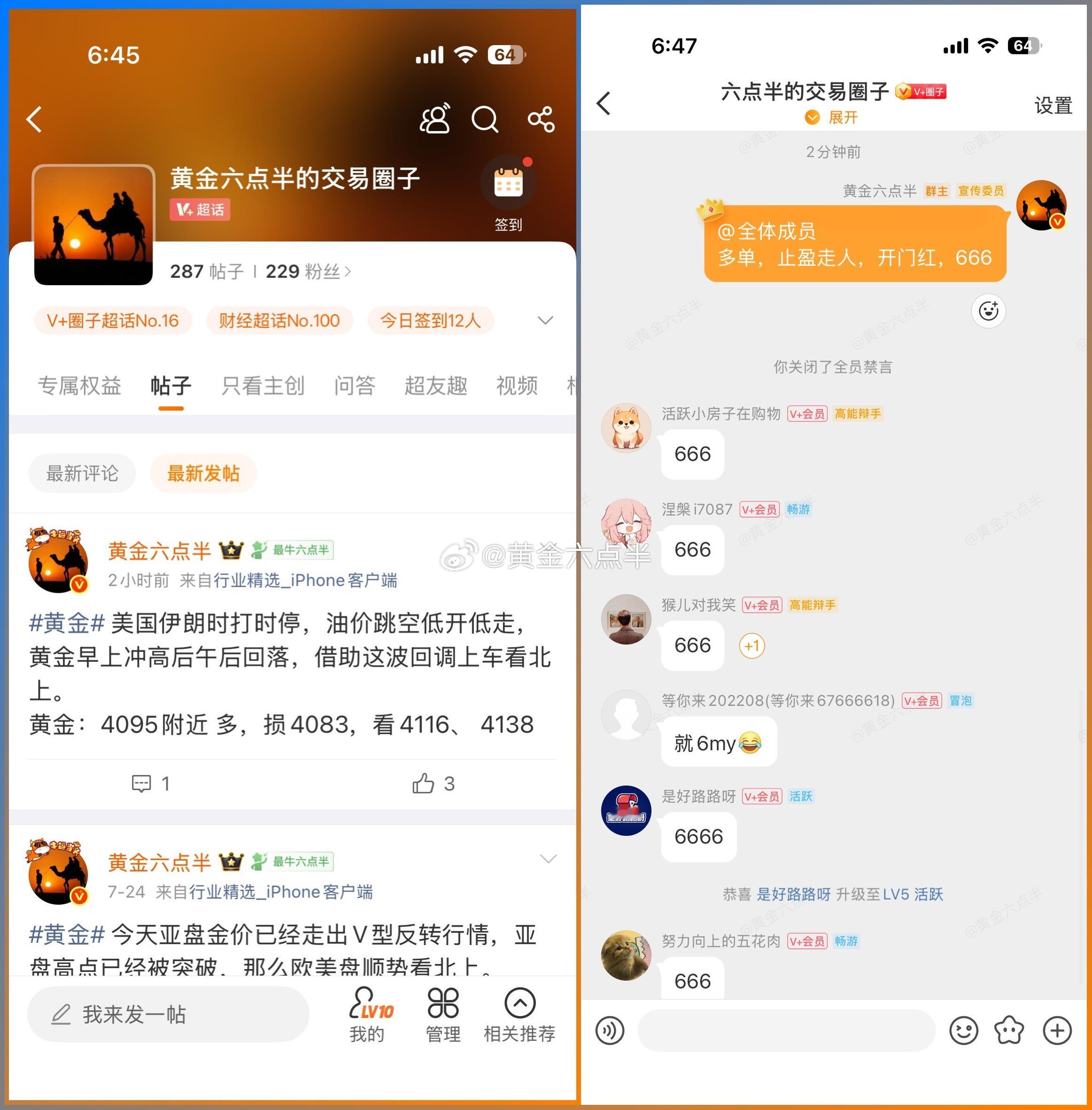黄金，横盘、磨了一下午。在盘内，在圈子里，在绑定跟单中，安排的多单止盈走人了，周