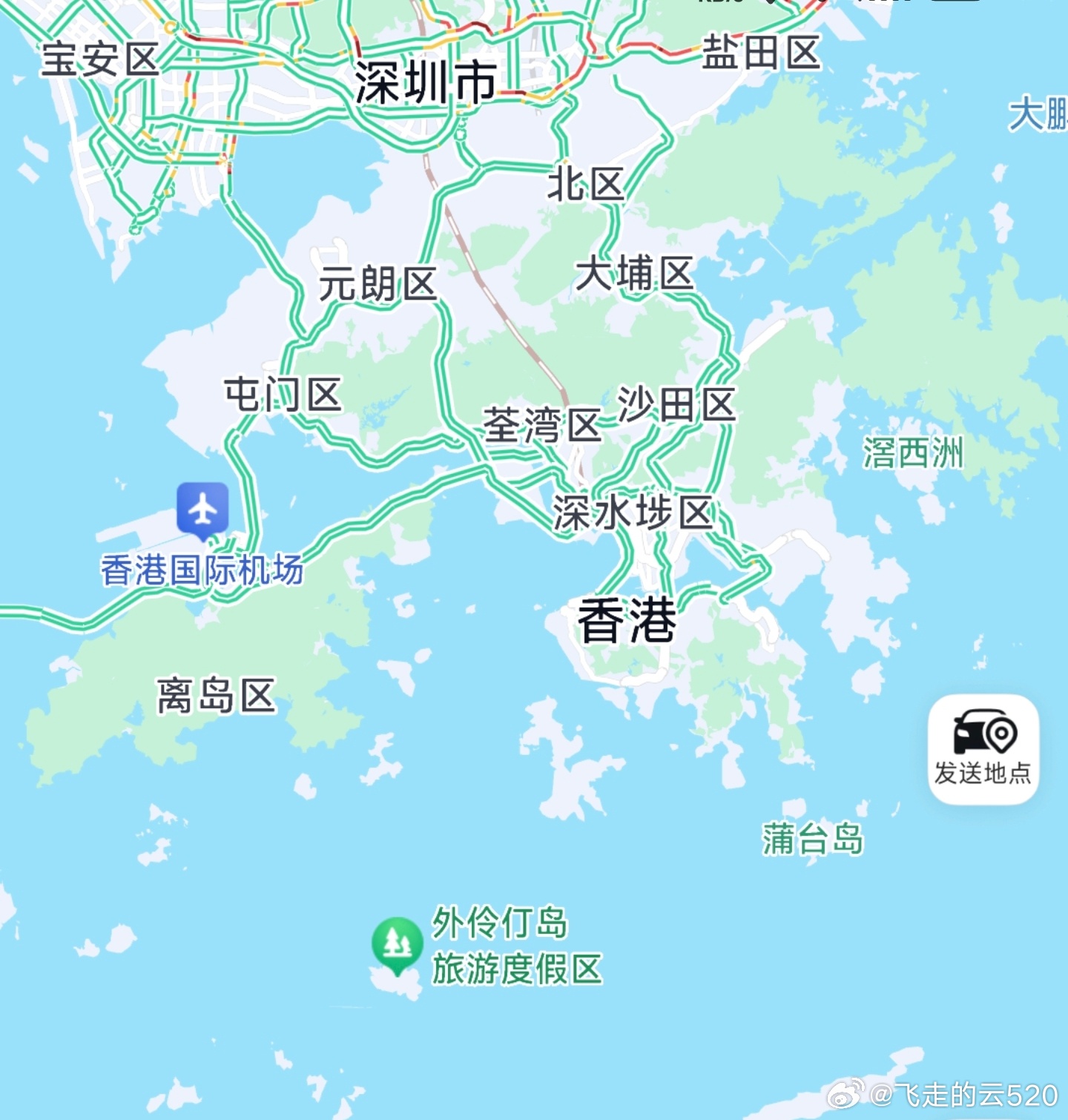 香港飞香港的航班和景点的摆渡车一样，起点就是终点有市场就合理 