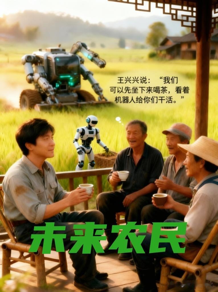 不怕机器人抢饭碗，未来的农民🧑‍🌾只有喝茶聊天？

宇树科技创始人王兴兴预言