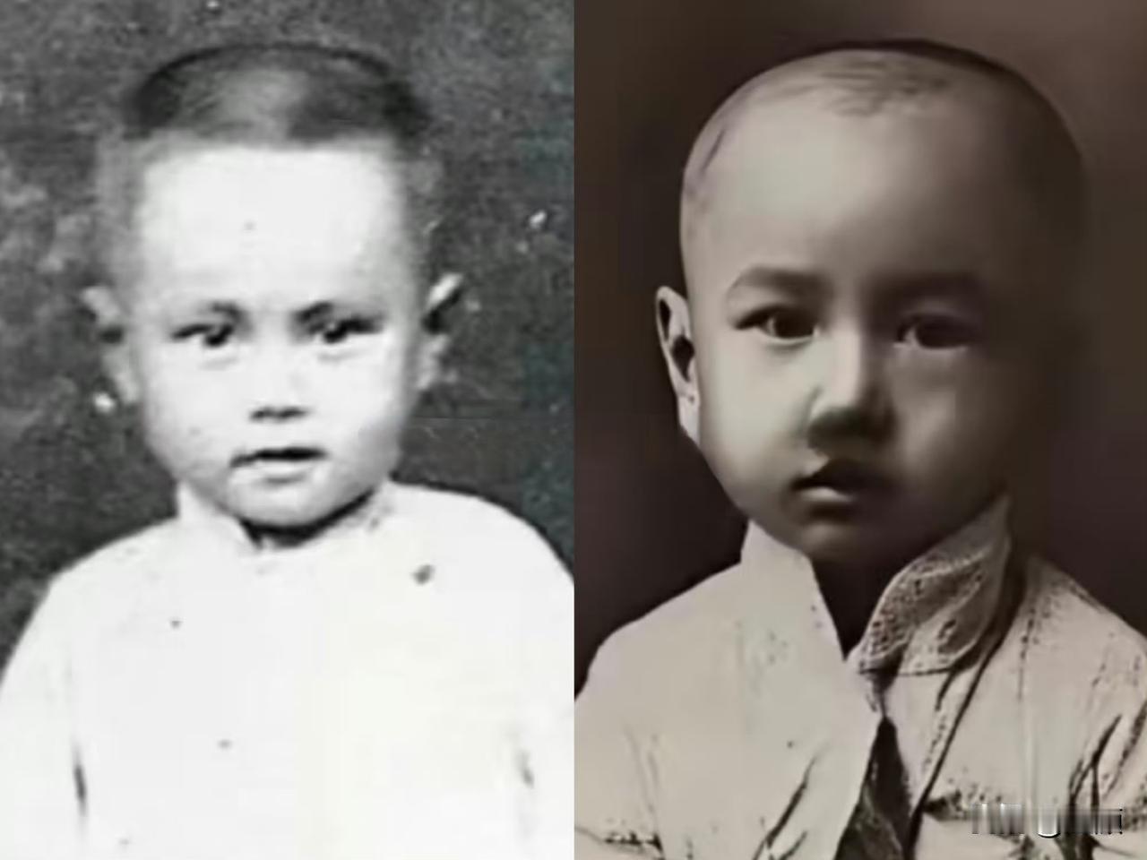 杨振宁、钱学森年少旧照，二人皆是耳跨三停、天庭饱满、脑门开阔，五官格局远超同龄人