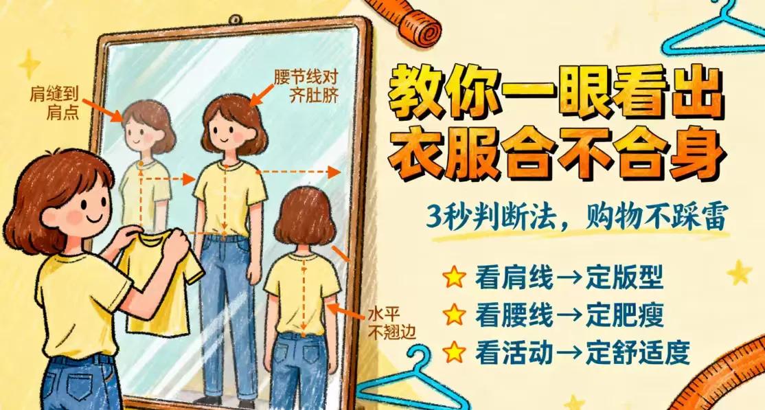 教你一眼看出衣服合不合身，这5个关键部位一看便知！


衣橱里塞满衣服，却总觉得