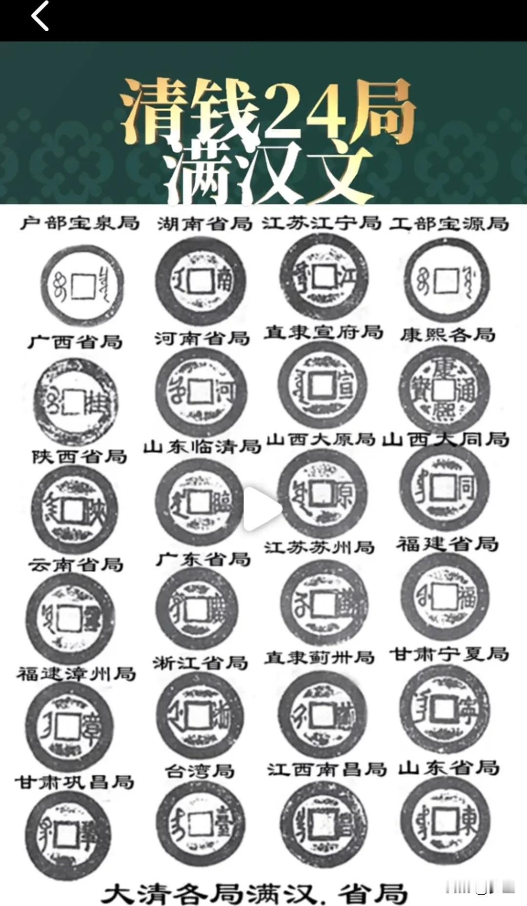 清代铜钱，满文，汉文，现在没有满文了，想看满文，只有在铜钱上有#咨询古币关注我#