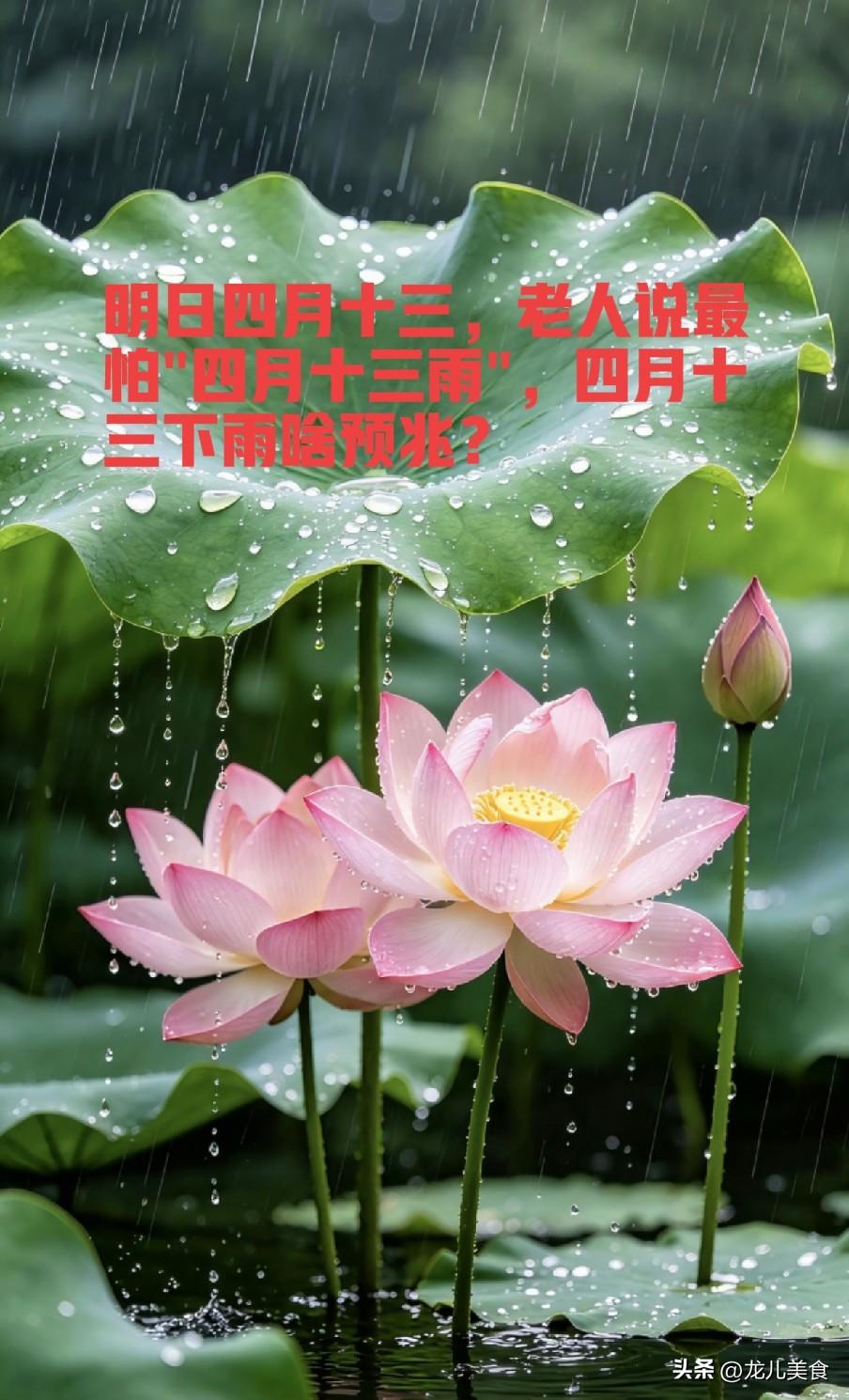 明日四月十三，老人说最怕"四月十三雨"，四月十三下雨啥预兆？
“四月十三一场雨，
