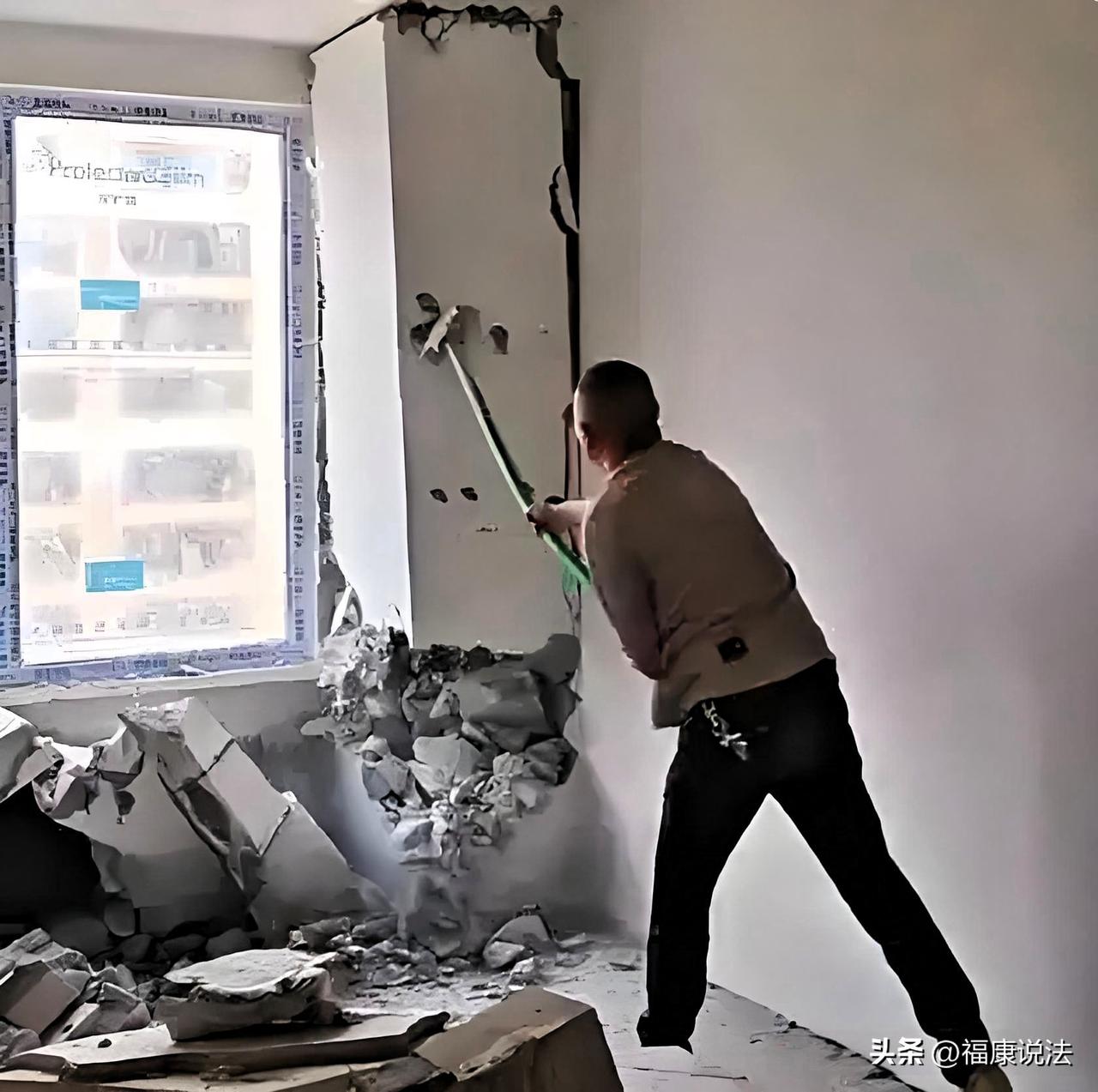 “冲动是魔鬼！”内蒙古，男子给一雇主拆墙，结果雇主一看承重墙被拆坏了，地板没保护