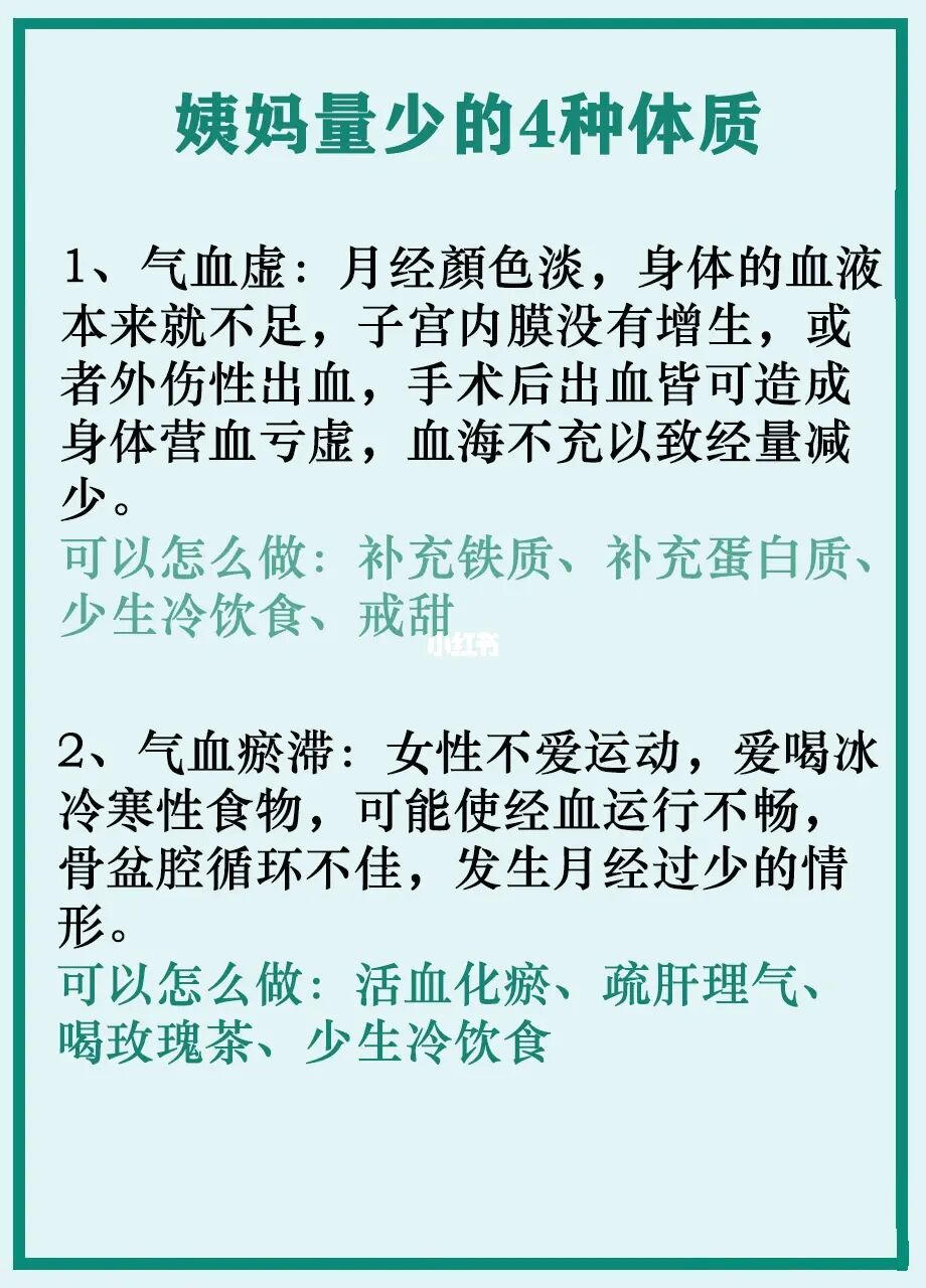 姨妈量少的4种体质