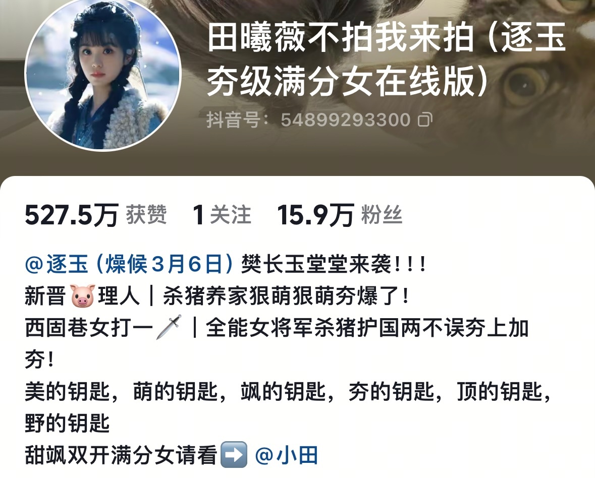 我才看到拍子🫘下面的简介田曦薇真的是美的钥匙 萌的钥匙 飒的钥匙 夯的钥匙 顶