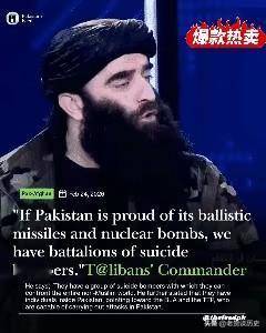 在巴基斯坦对阿富汗进行军事打击后，塔利班指挥官在阿富汗国家电视台对巴基斯坦发出恐