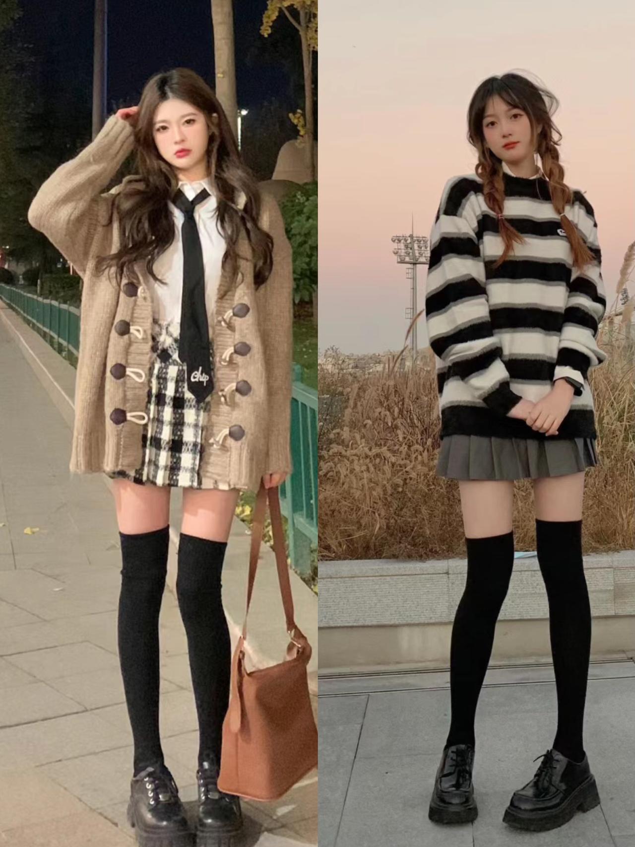 秋冬别穿秋裤了，太臃肿！“过膝袜”时髦又保暖，真适合小个子！
秋冬季节，“过膝袜