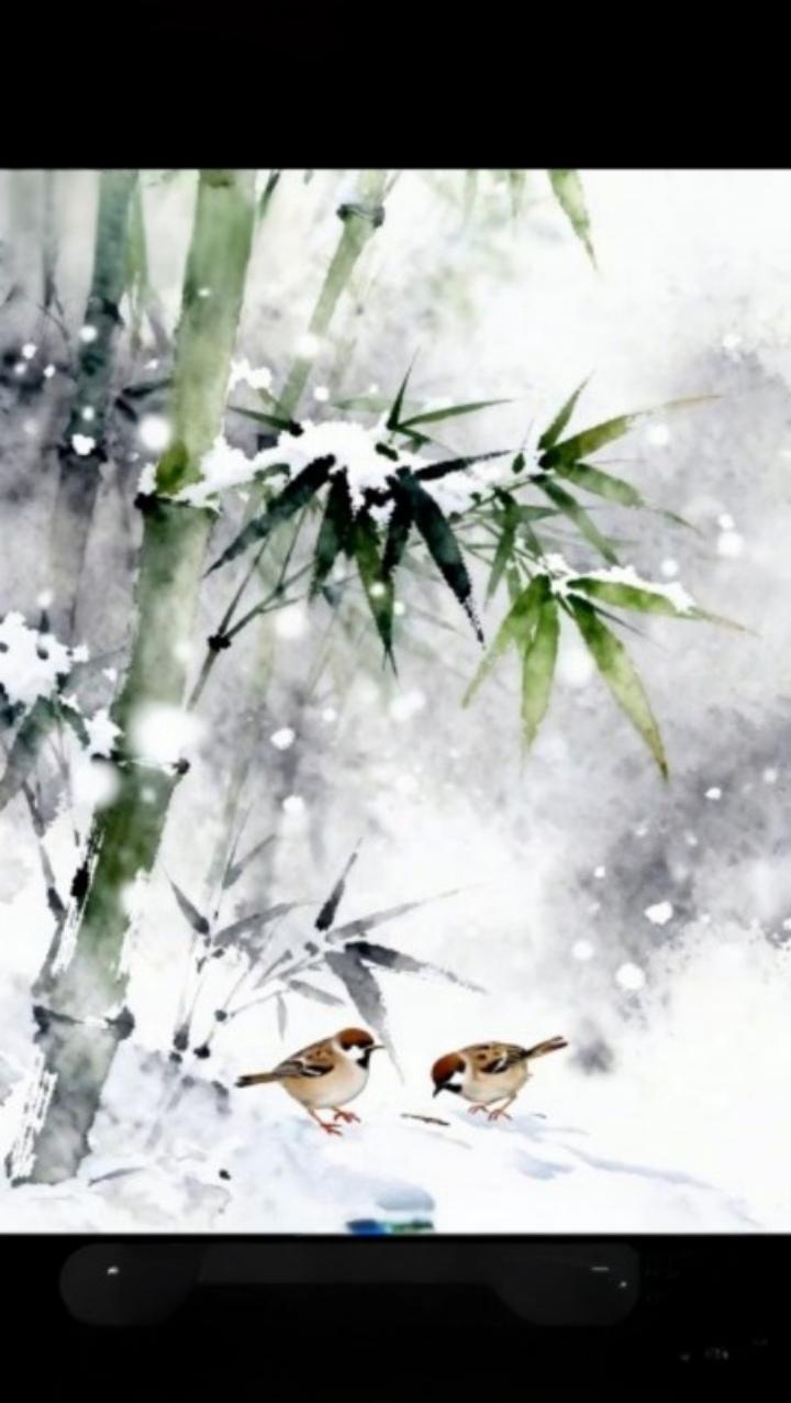  雪压竹梢凝素韵，雀栖寒野觅春声