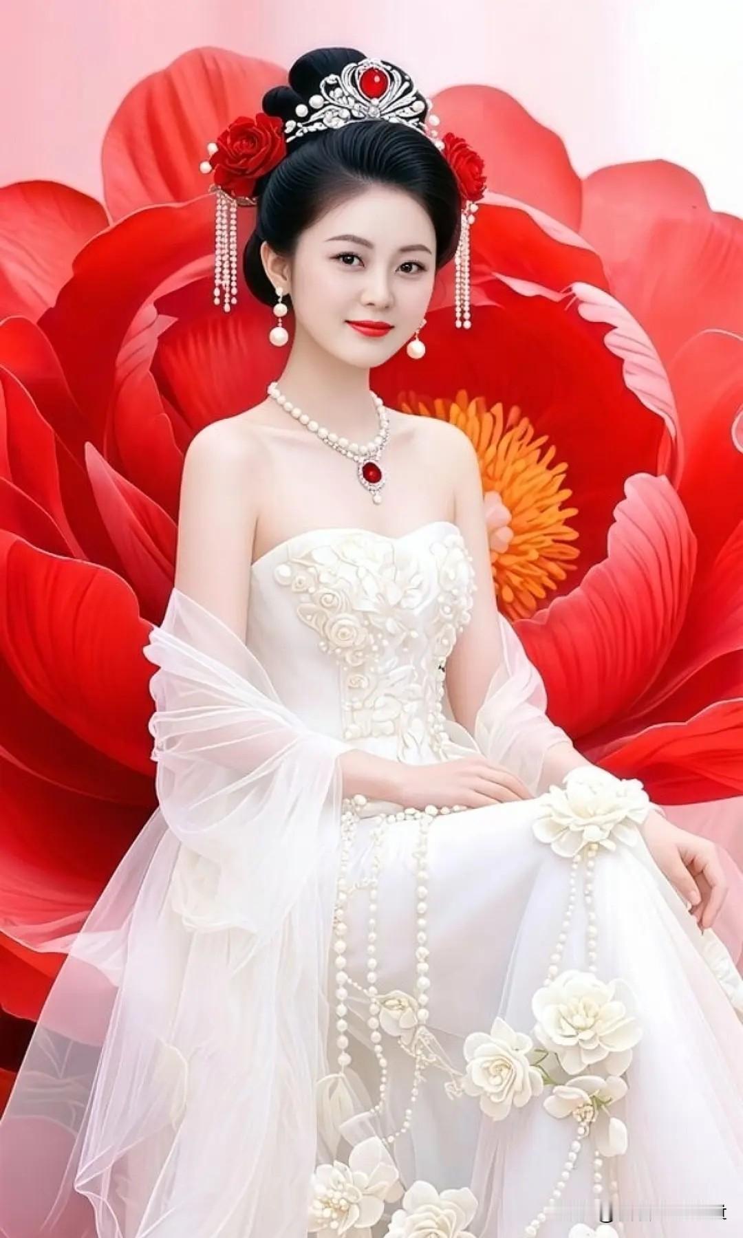 长相思·牡丹仙
 
红牡丹，白玉衫，珠翠云鬟映笑颜。芳姿胜世间。
纱轻悬，花团团