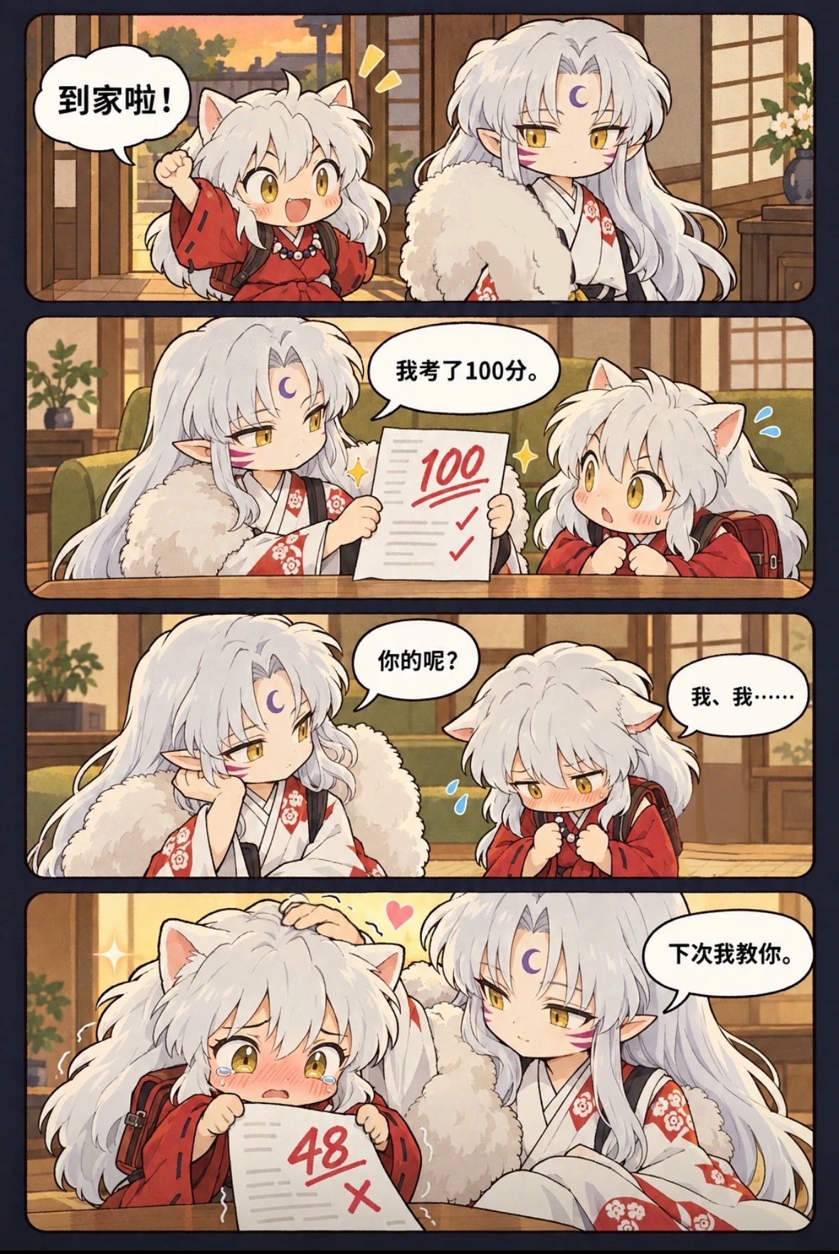 犬夜叉&杀生丸 上学的一天 太可爱了耶！动漫追番团犬夜叉 ​​​