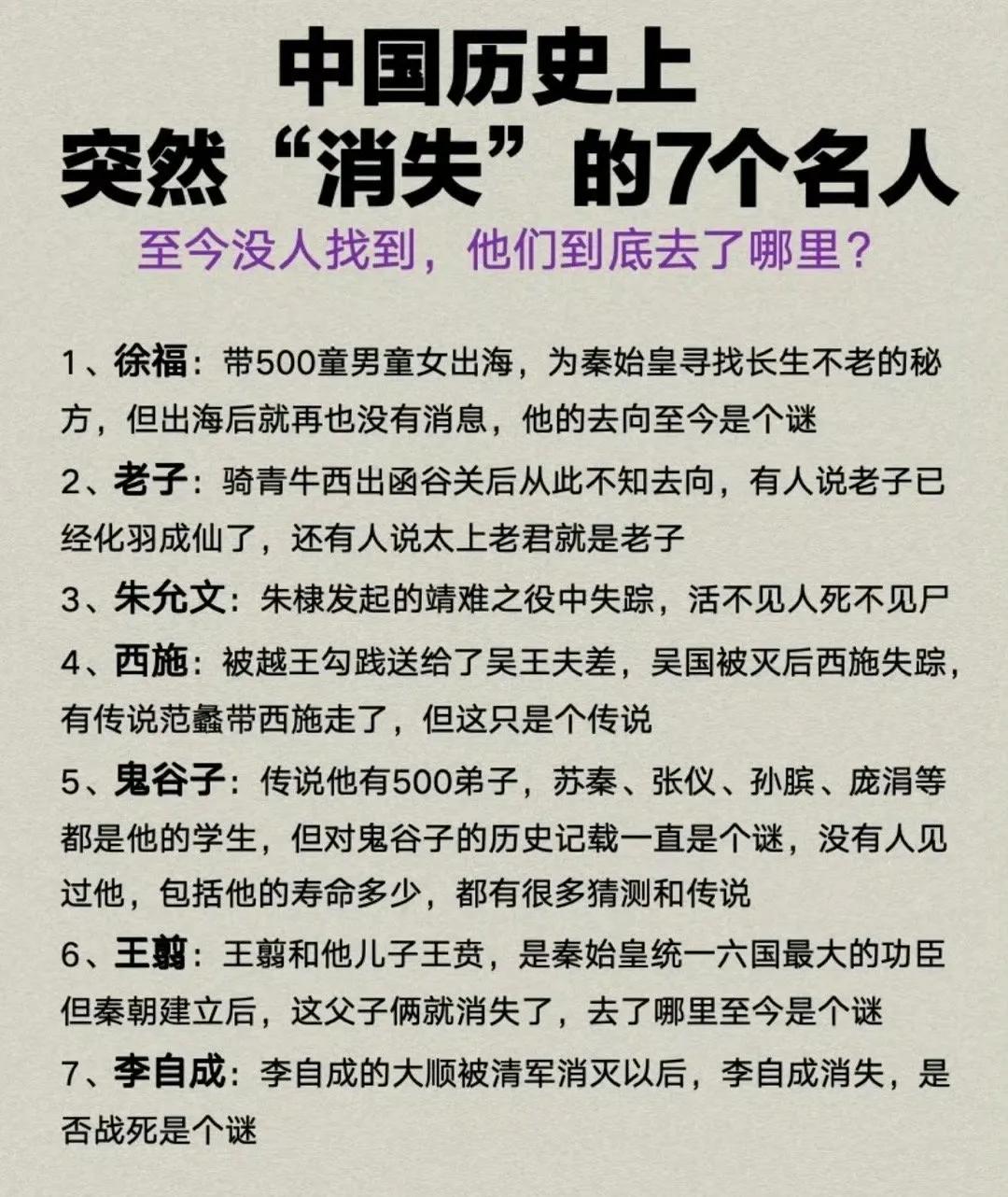 中国历史上突然“消失”的7个名人 ​​​，至今不知所踪！