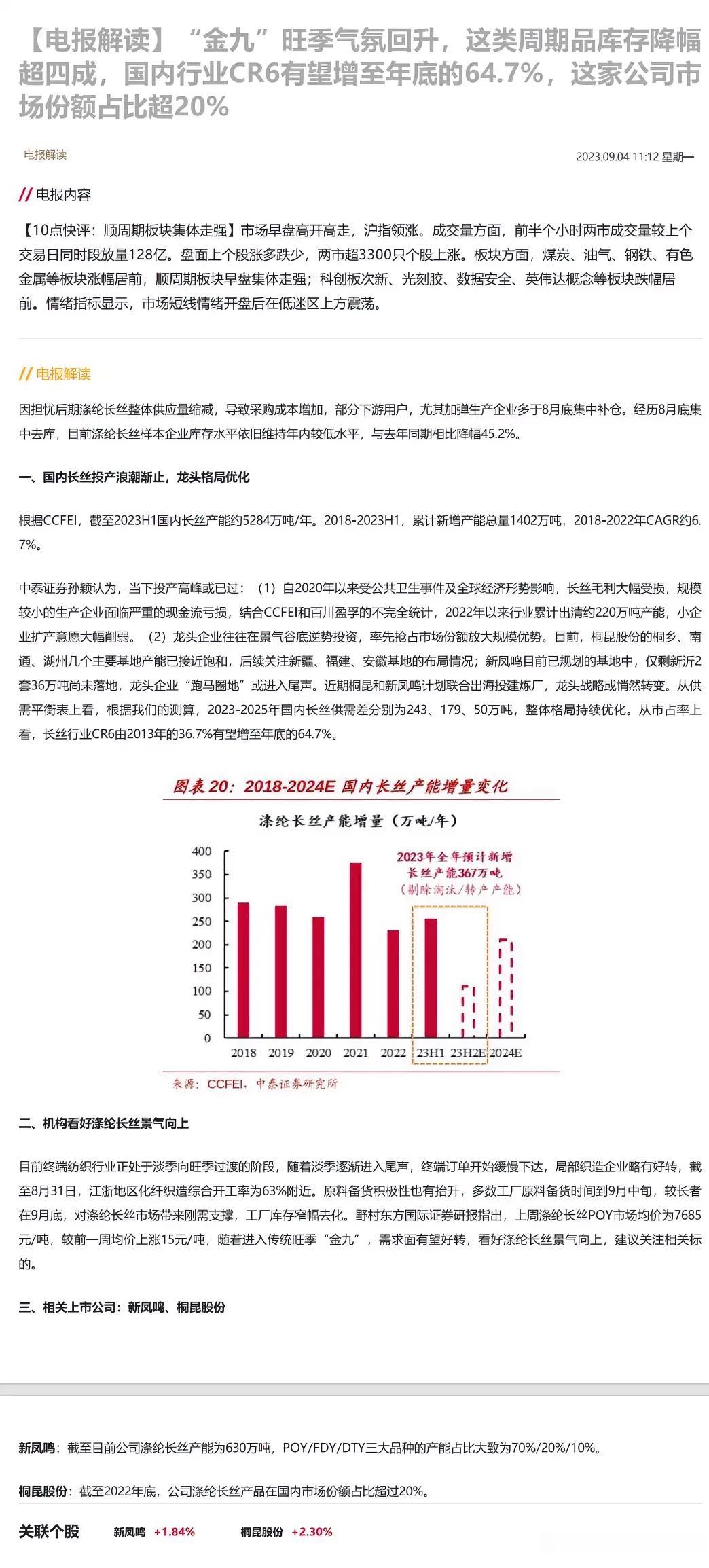 “金九”旺季气氛回升，这类周期品库存降幅超四成，国内行业CR6有望增至年底的64