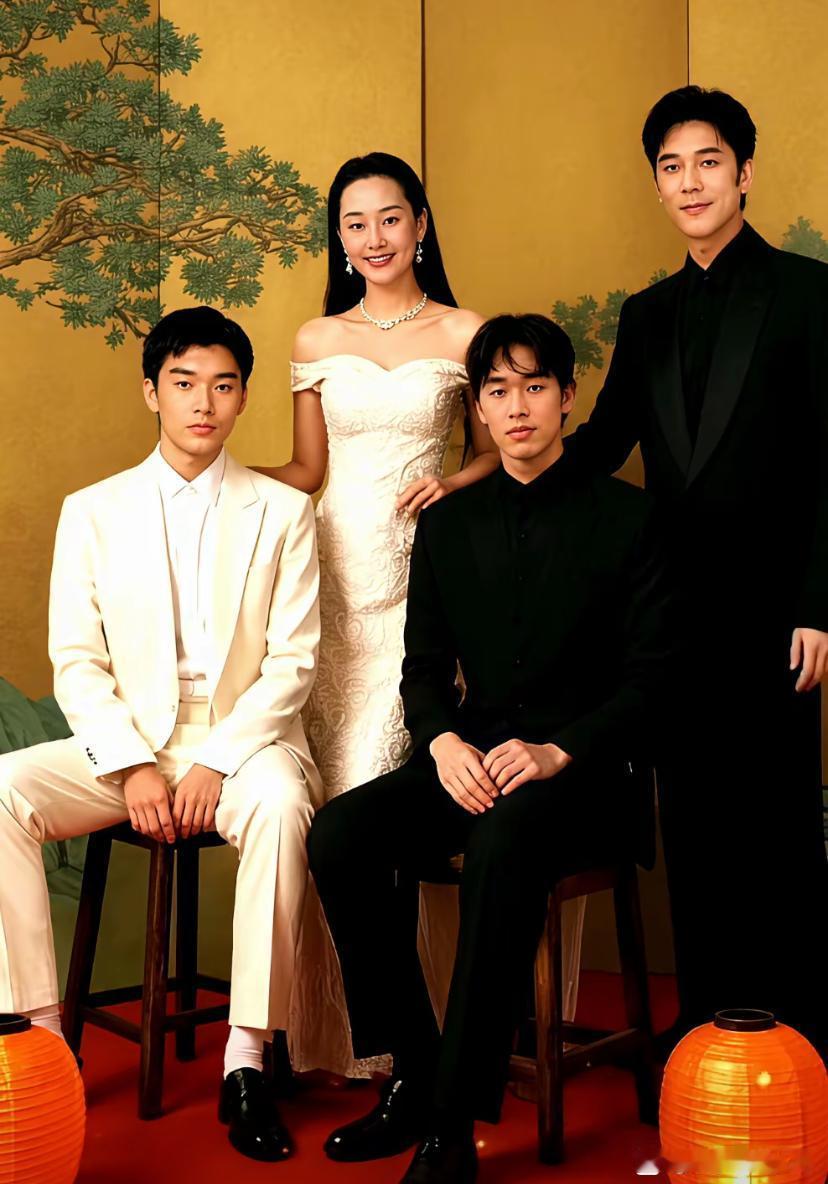 林依轮一家子真绝了，说他们是四兄妹我都信一张全家福炸出来，50多岁的林依轮和他老
