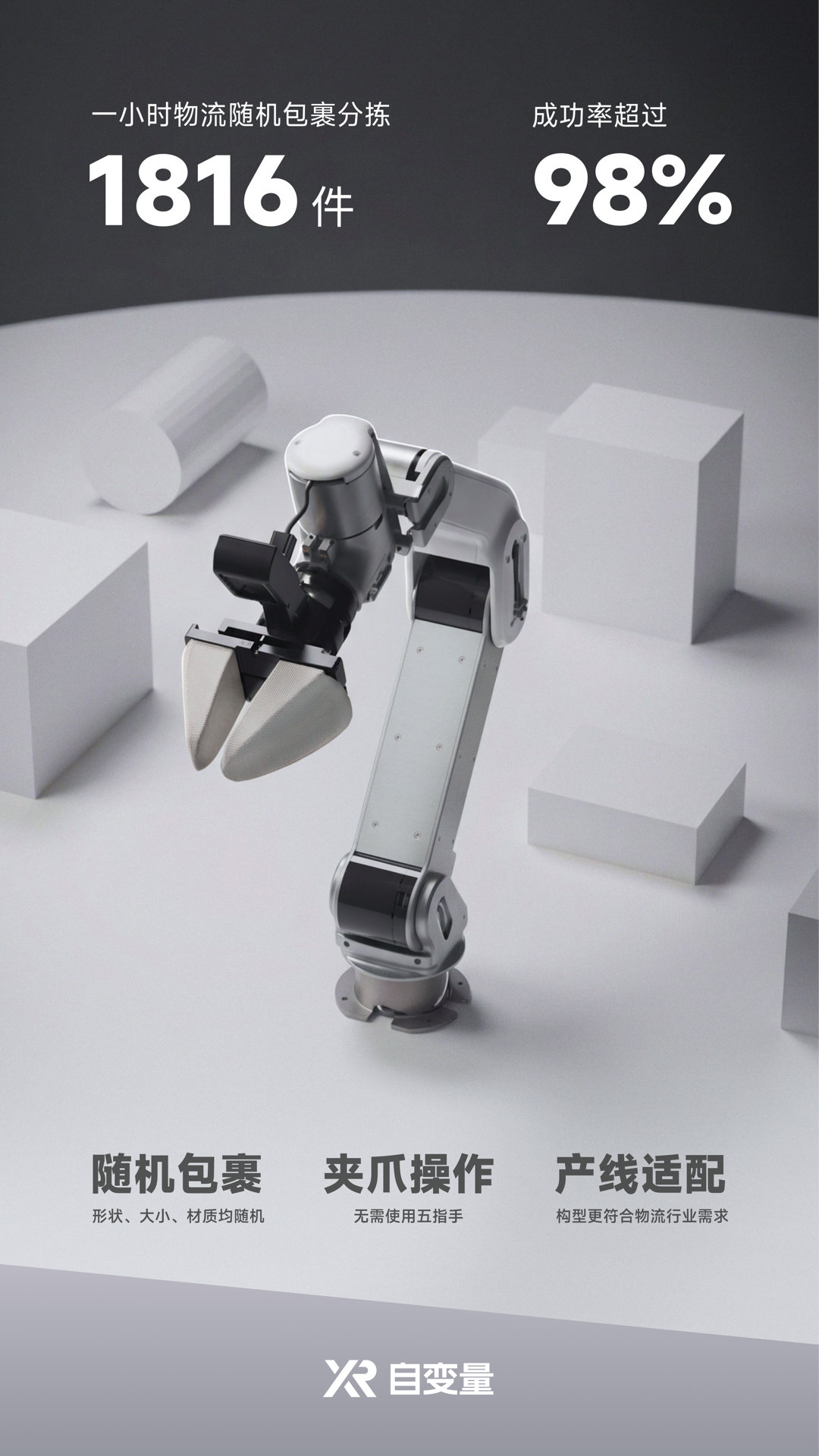 自变量这场分拣实测直观展现出机器人行业新突破，自变量双机械臂机器人一小时分拣18