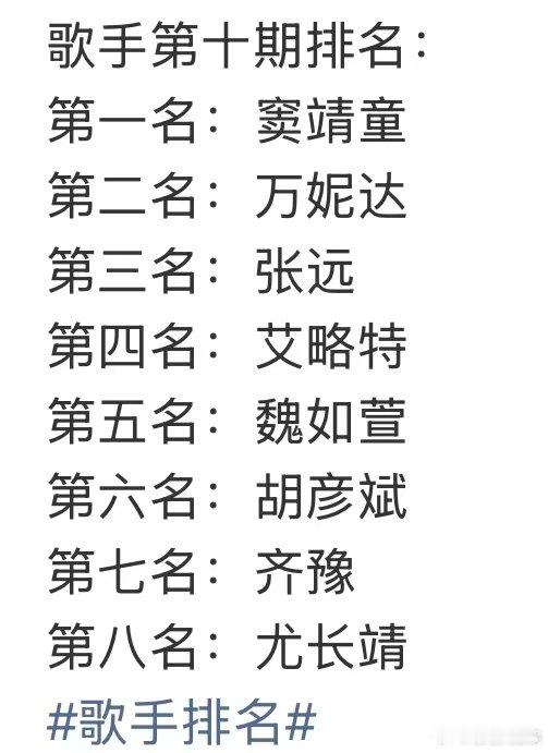 窦靖童第一窦靖童本场第一！！恭喜童童太牛太好听了齐豫第七齐豫姐姐好可惜啊歌手直播