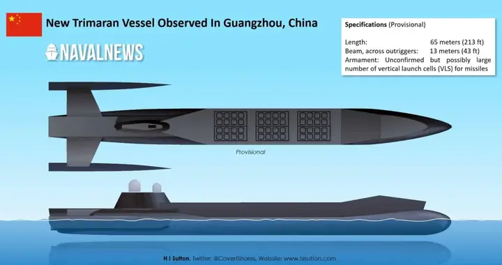 外媒报道中国半潜武库舰，无人僚舰揭开面纱？