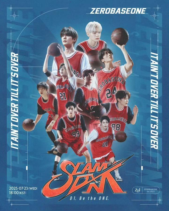 ZEROBASEONE先行曲《𝐒𝐋𝐀𝐌 𝐃𝐔𝐍𝐊》海报 我以为啥