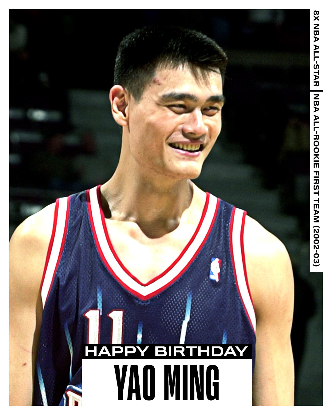 NBA官方祝福姚明45岁生日快乐🎂8次全明星、名人堂成员。 ​​​