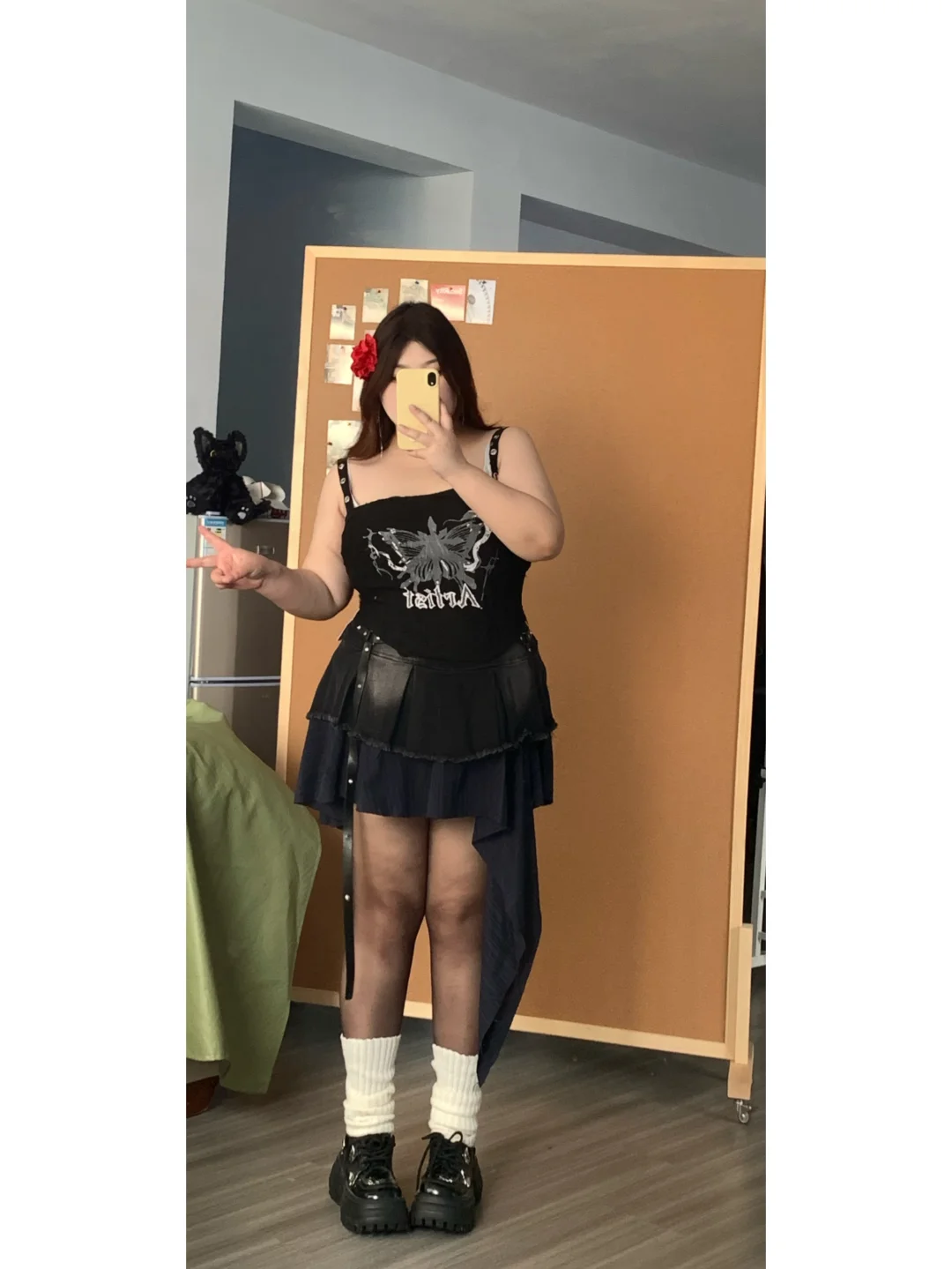 180斤胖mm第一次尝试辣妹穿搭直接爱了