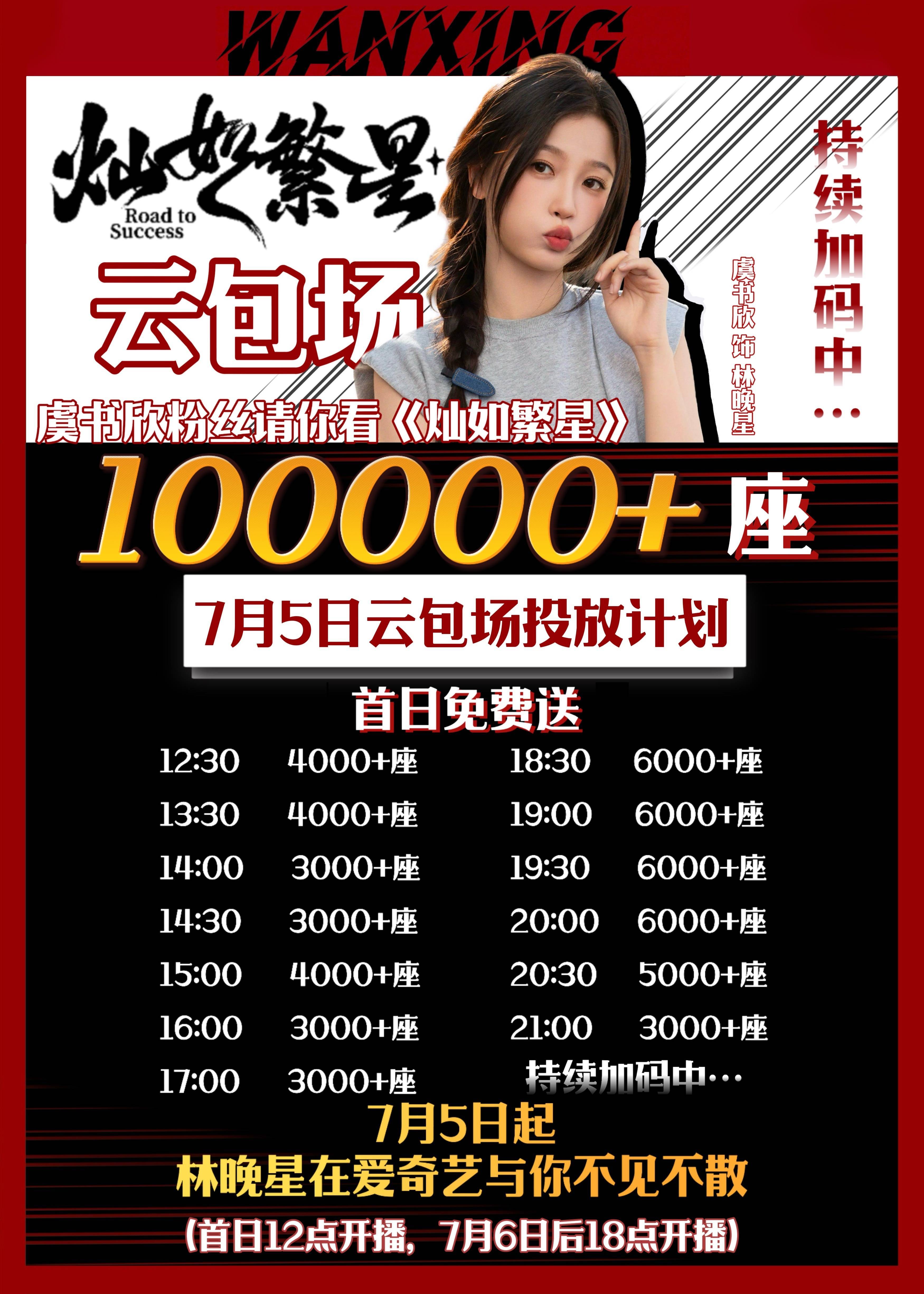 走过路过不要错过这个《灿如繁星》十二点准时在爱奇艺播出主创和粉丝也有很多云包场等